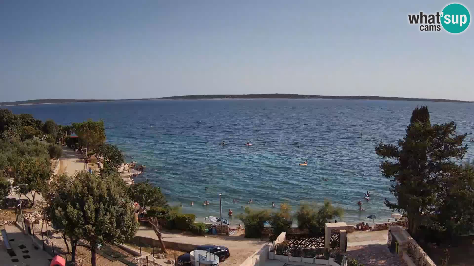 Spletna kamera Plaža Male Mandre – Pogled v živo z otoka Pag