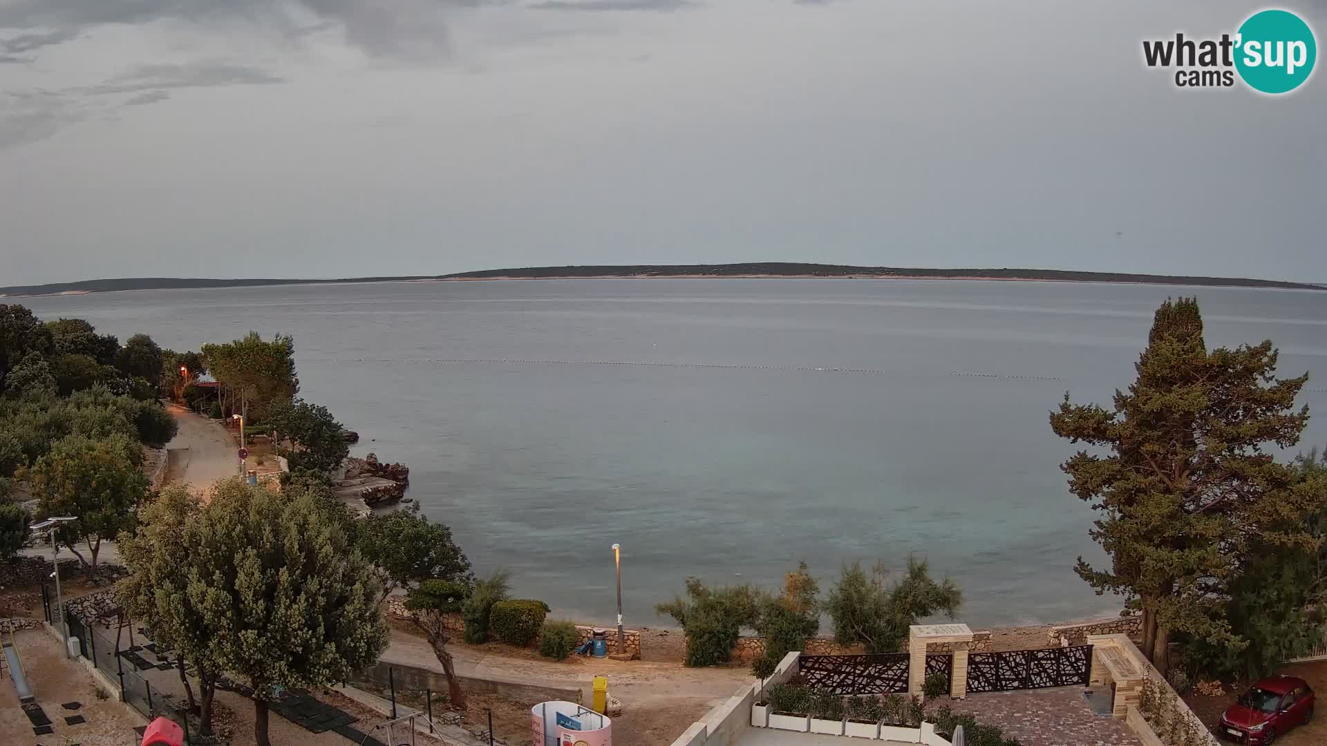 Web kamera Plaža Male Mandre – Pogled uživo s otoka Paga