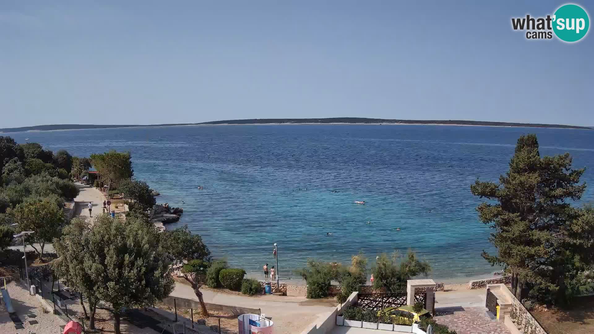 Web kamera Plaža Male Mandre – Pogled uživo s otoka Paga