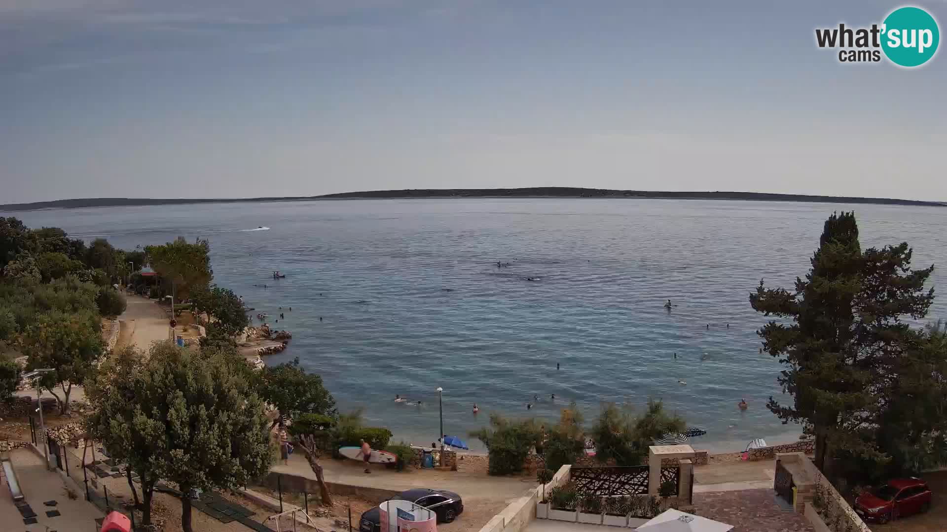 Web kamera Plaža Male Mandre – Pogled uživo s otoka Paga
