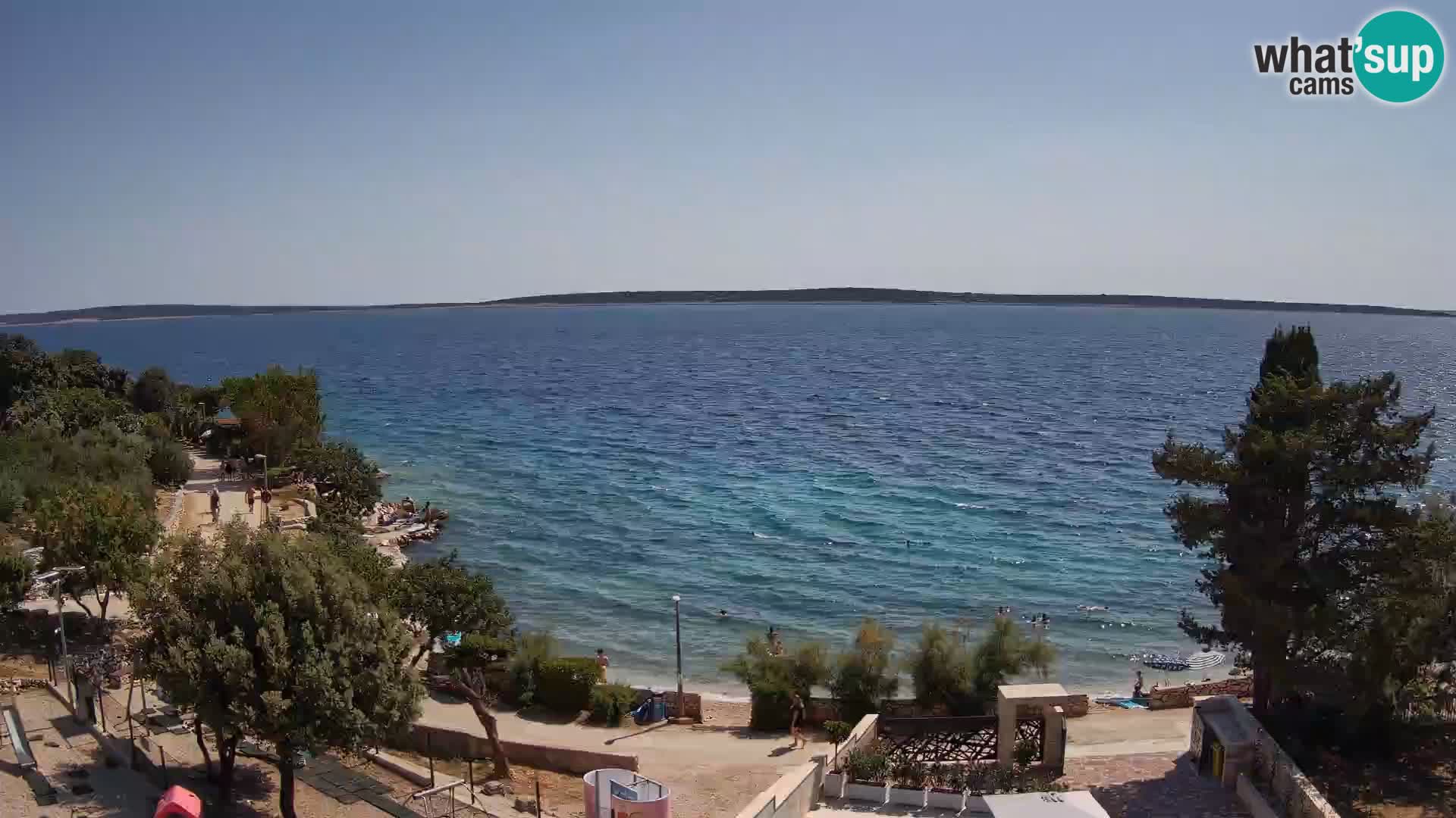 Web kamera Plaža Male Mandre – Pogled uživo s otoka Paga
