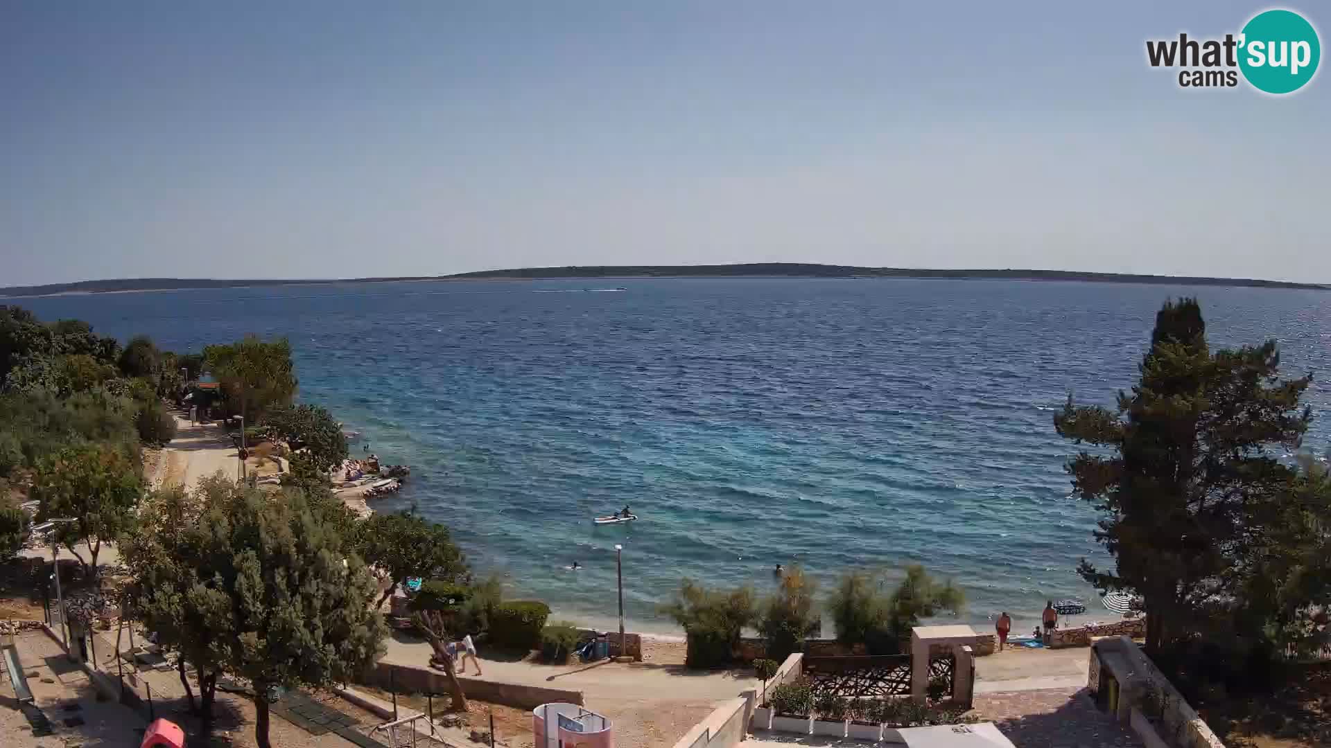 Web kamera Plaža Male Mandre – Pogled uživo s otoka Paga