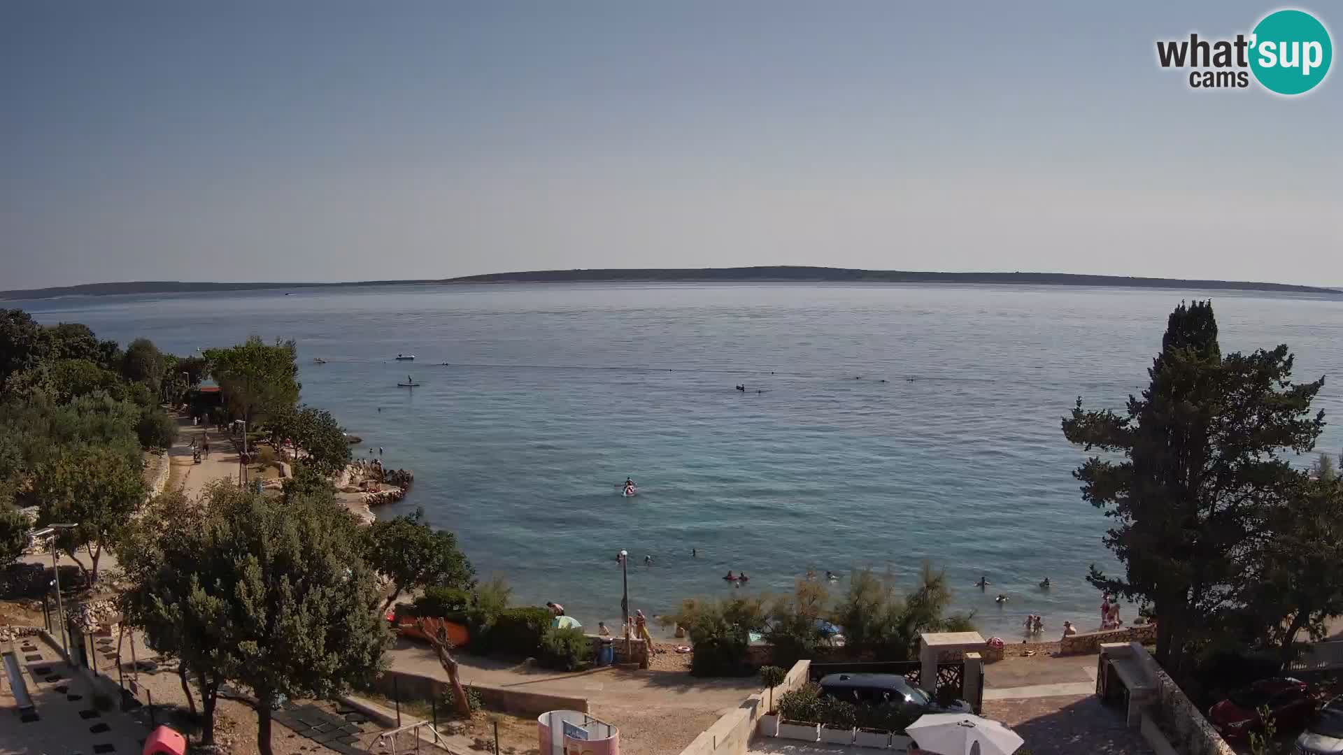 Web kamera Plaža Male Mandre – Pogled uživo s otoka Paga