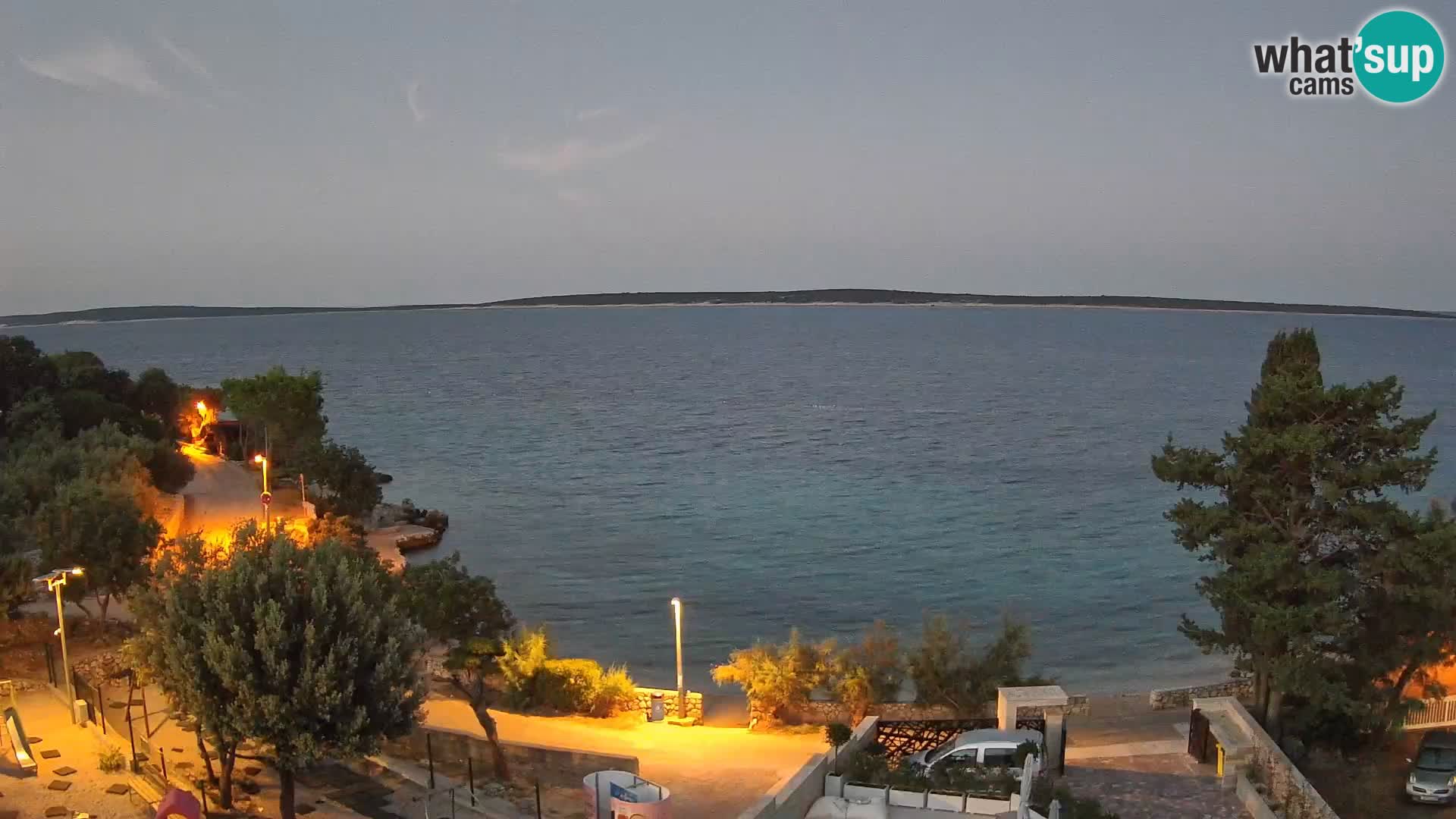 Webcam Plage Male Mandre – Vue en direct depuis l’île de Pag