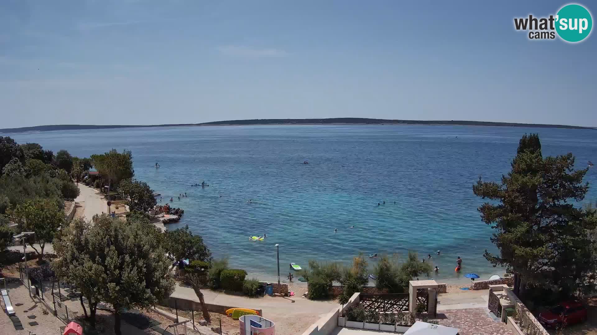 Web kamera Plaža Male Mandre – Pogled uživo s otoka Paga