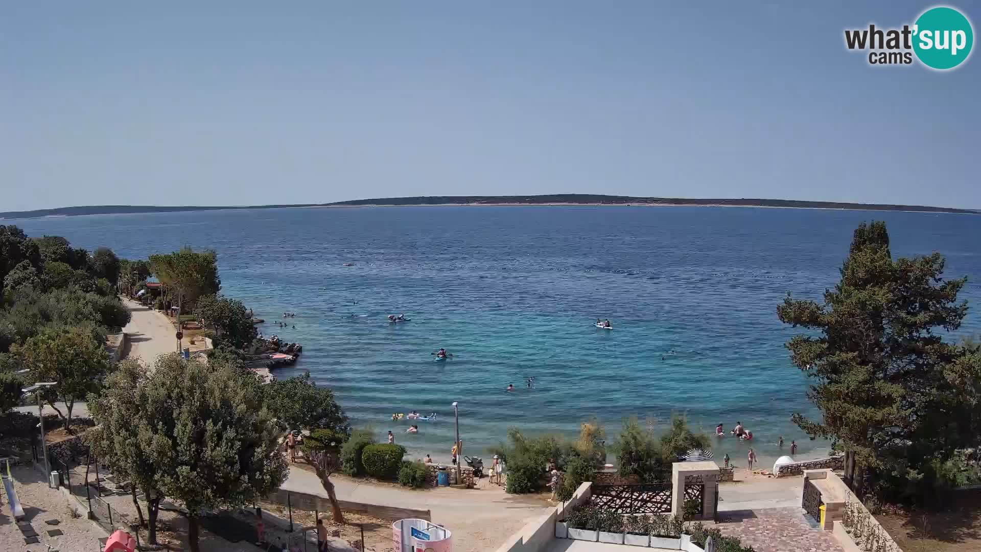 Webcam Plage Male Mandre – Vue en direct depuis l’île de Pag