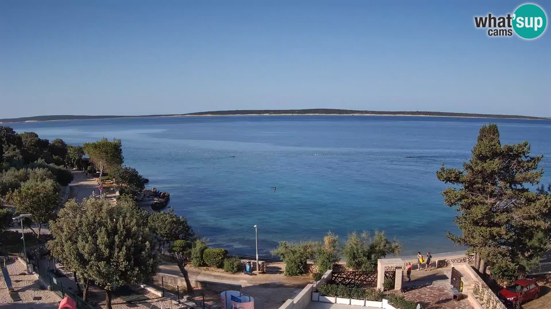 Spletna kamera Plaža Male Mandre – Pogled v živo z otoka Pag
