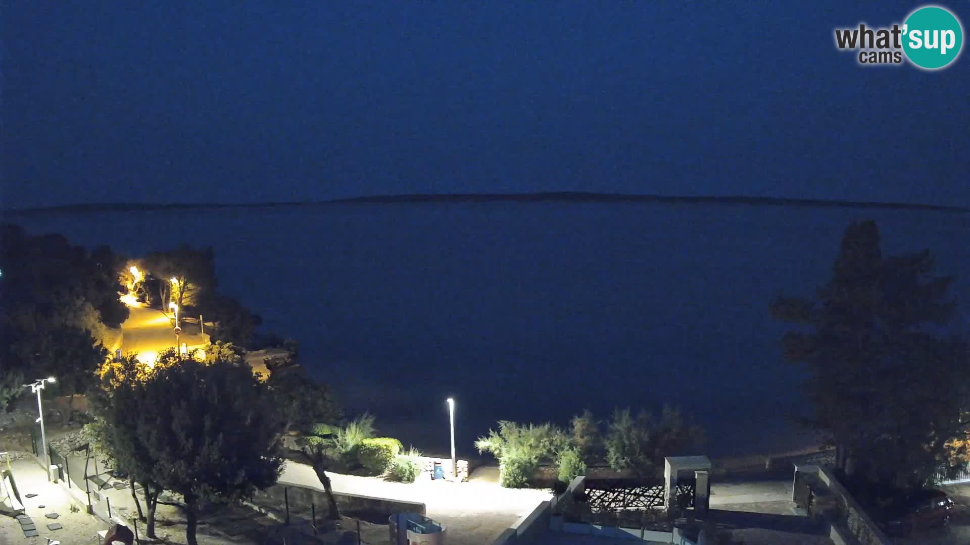 Web kamera Plaža Male Mandre – Pogled uživo s otoka Paga