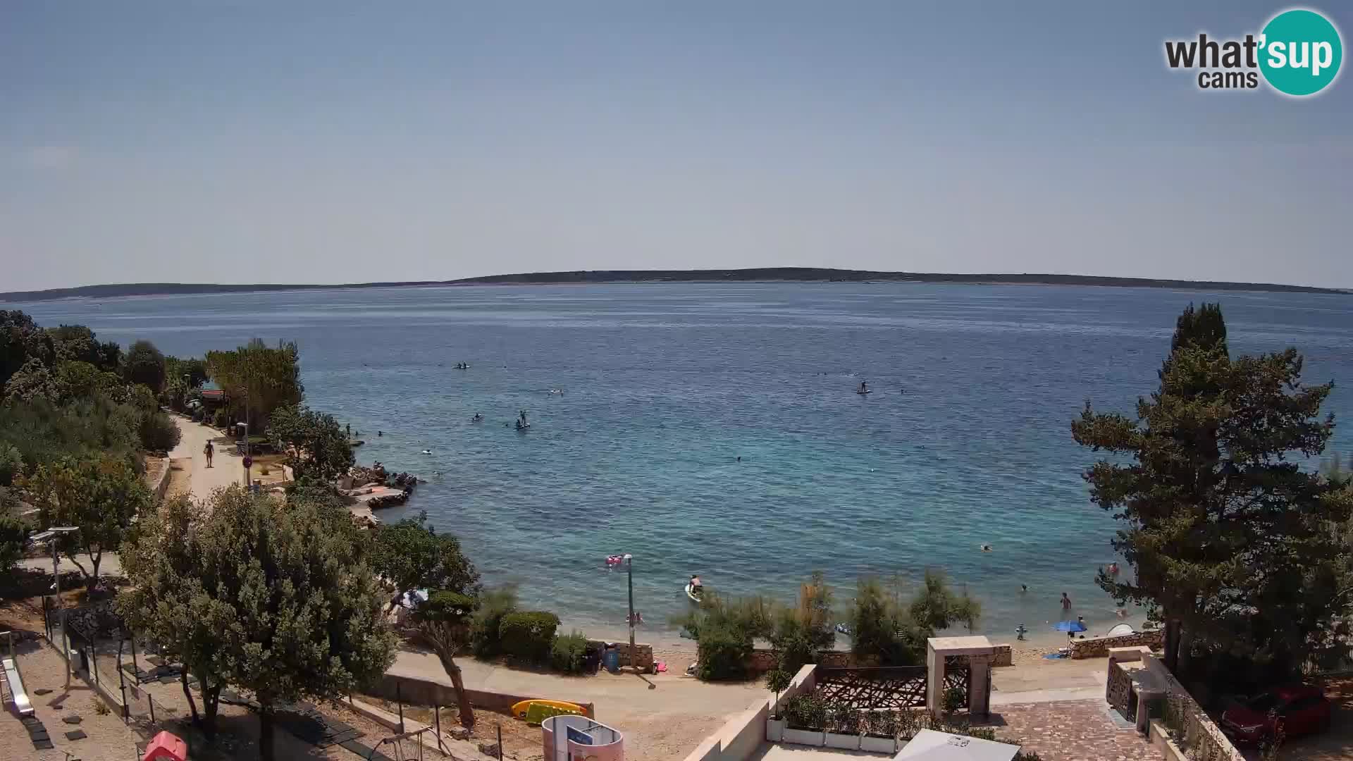Webcam Plage Male Mandre – Vue en direct depuis l’île de Pag