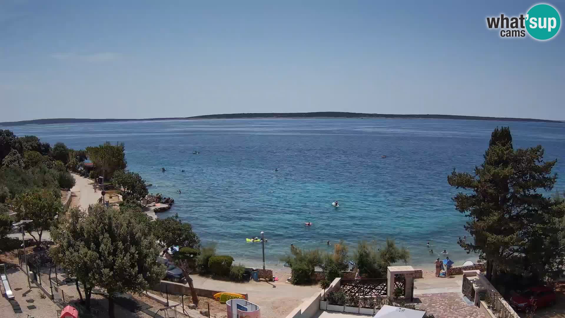 Webcam Plage Male Mandre – Vue en direct depuis l’île de Pag