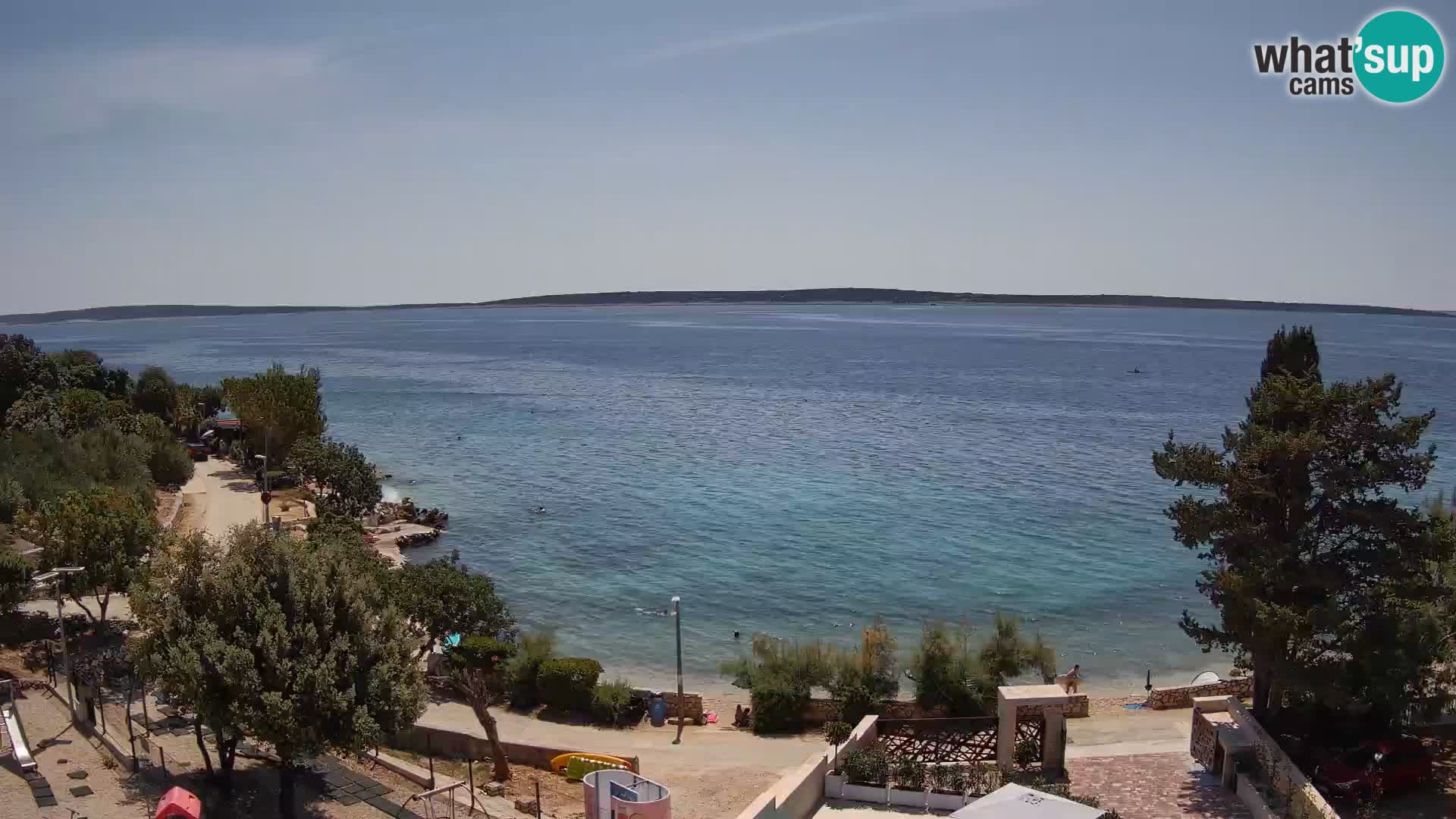 Webcam Plage Male Mandre – Vue en direct depuis l’île de Pag