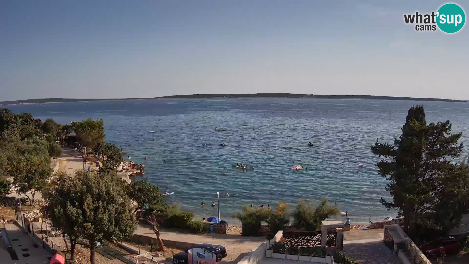 Web kamera Plaža Male Mandre – Pogled uživo s otoka Paga