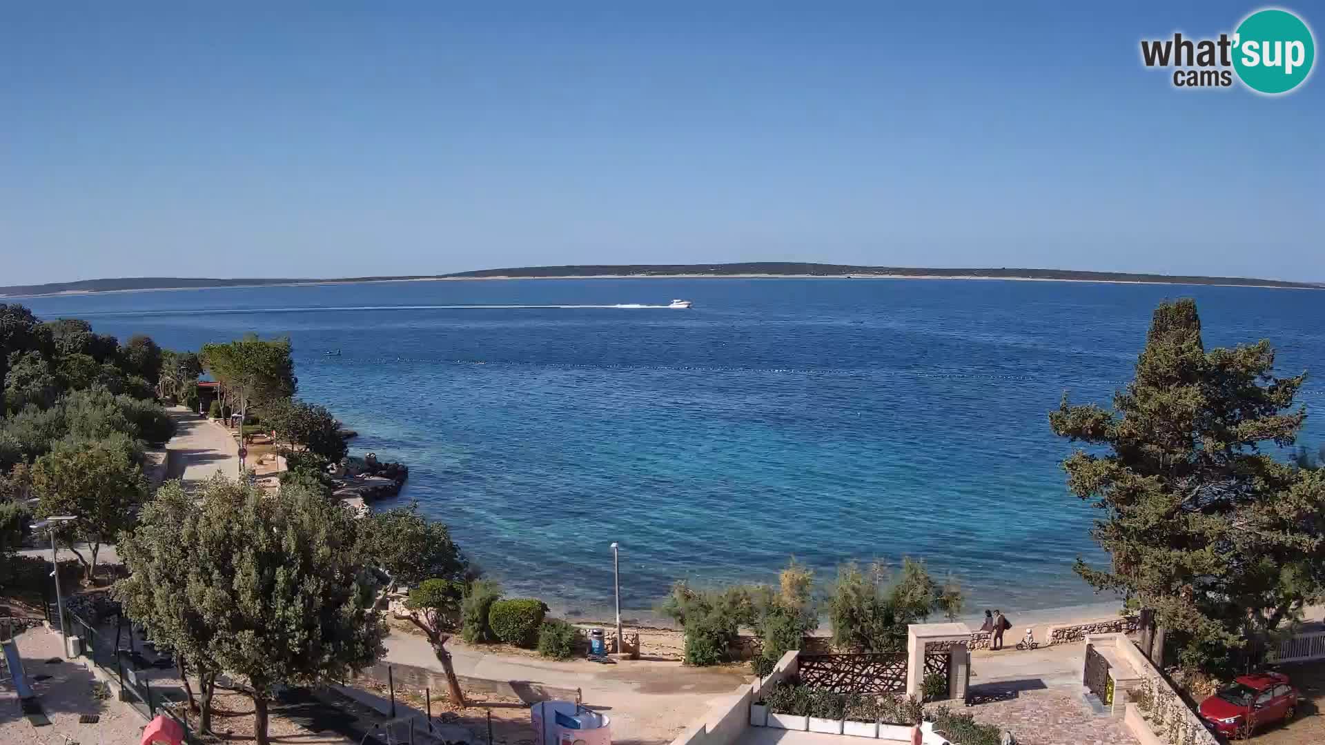 Web kamera Plaža Male Mandre – Pogled uživo s otoka Paga