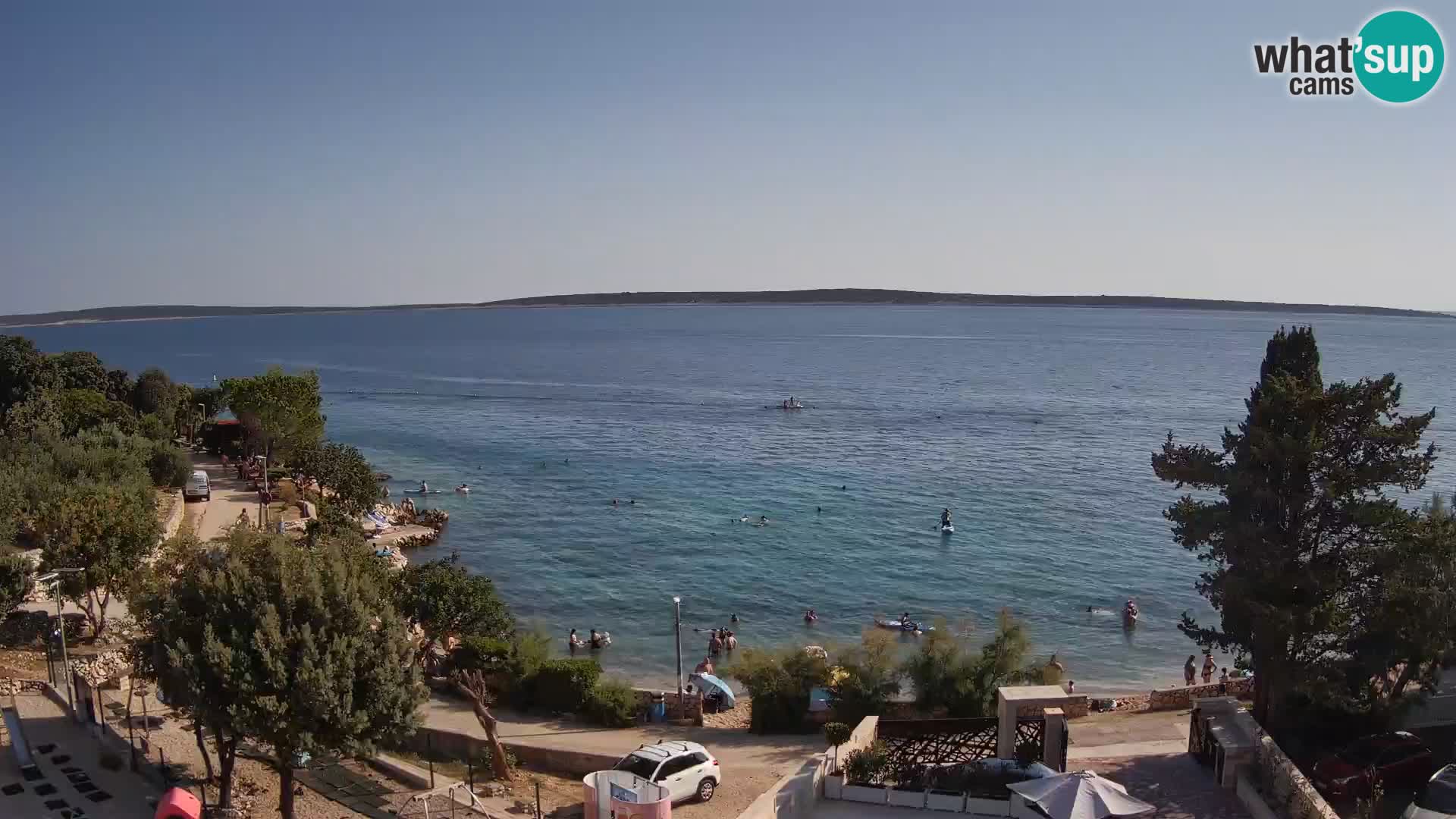 Web kamera Plaža Male Mandre – Pogled uživo s otoka Paga
