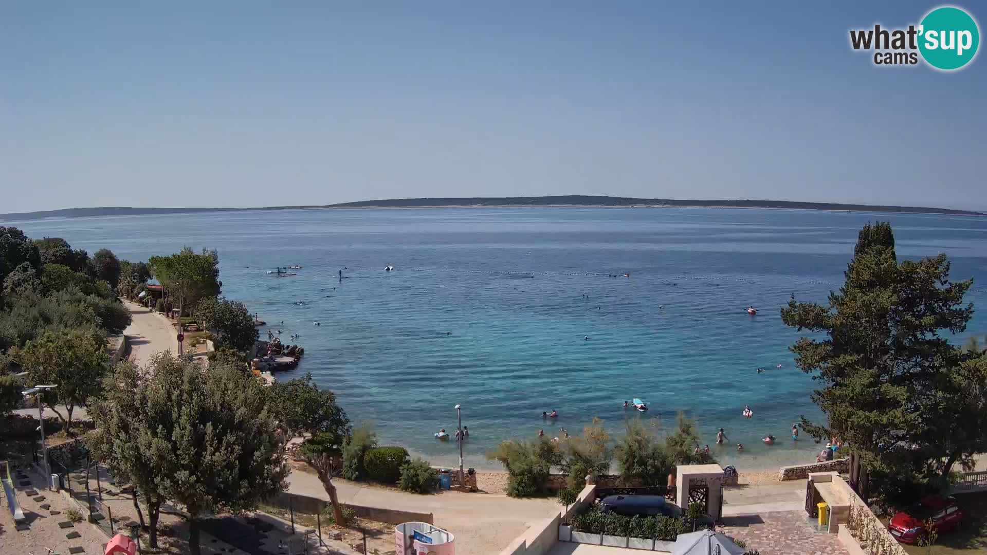 Webcam Strand Male Mandre – Liveblick von der Insel Pag