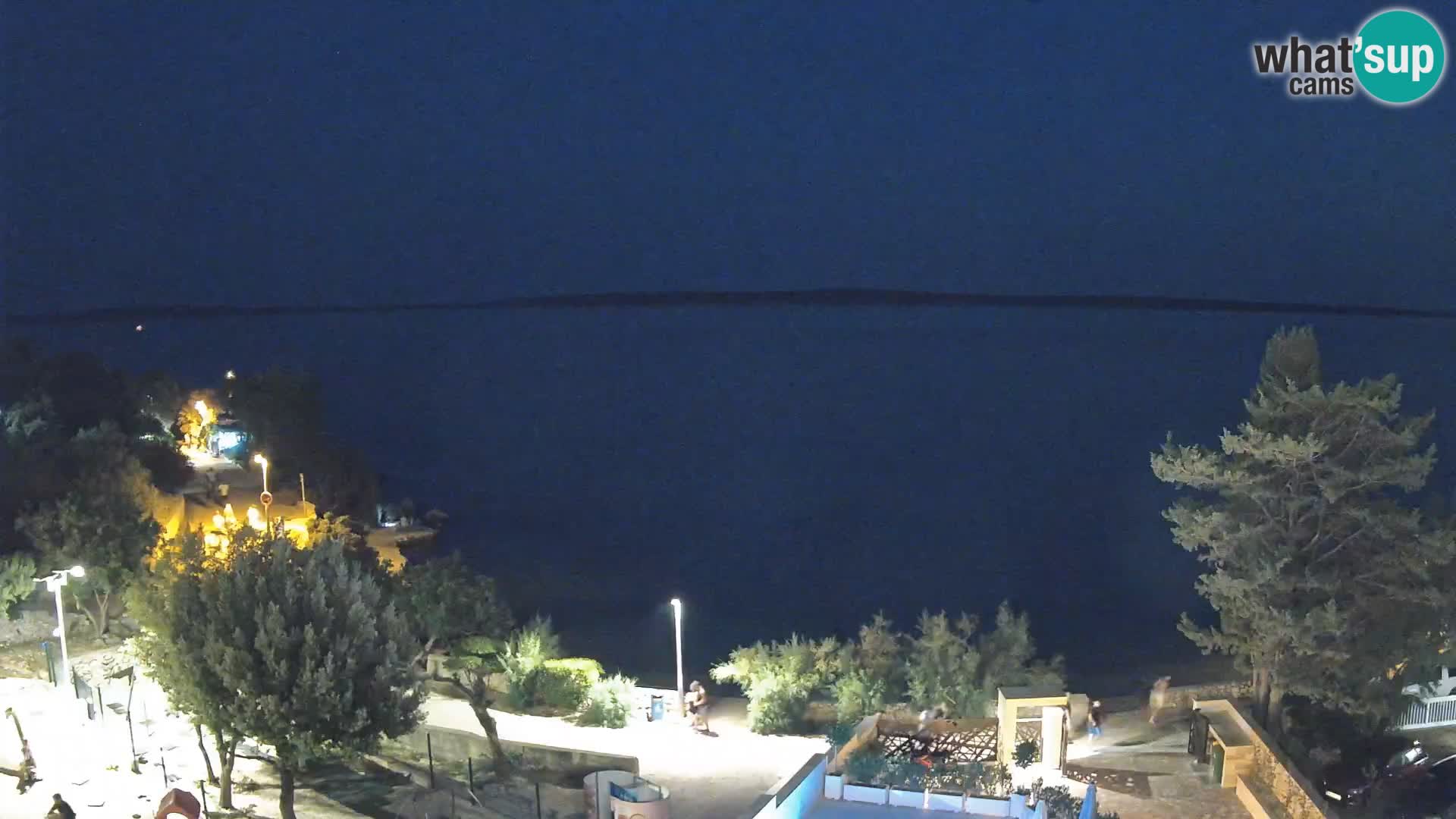 Web kamera Plaža Male Mandre – Pogled uživo s otoka Paga