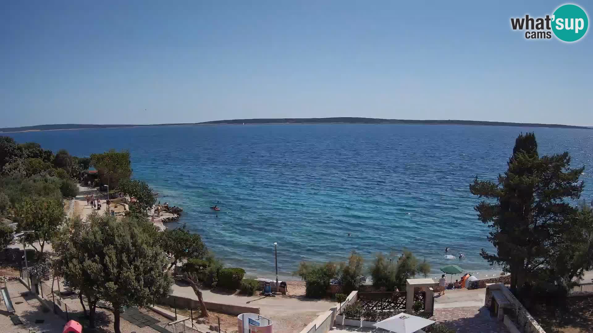 Web kamera Plaža Male Mandre – Pogled uživo s otoka Paga