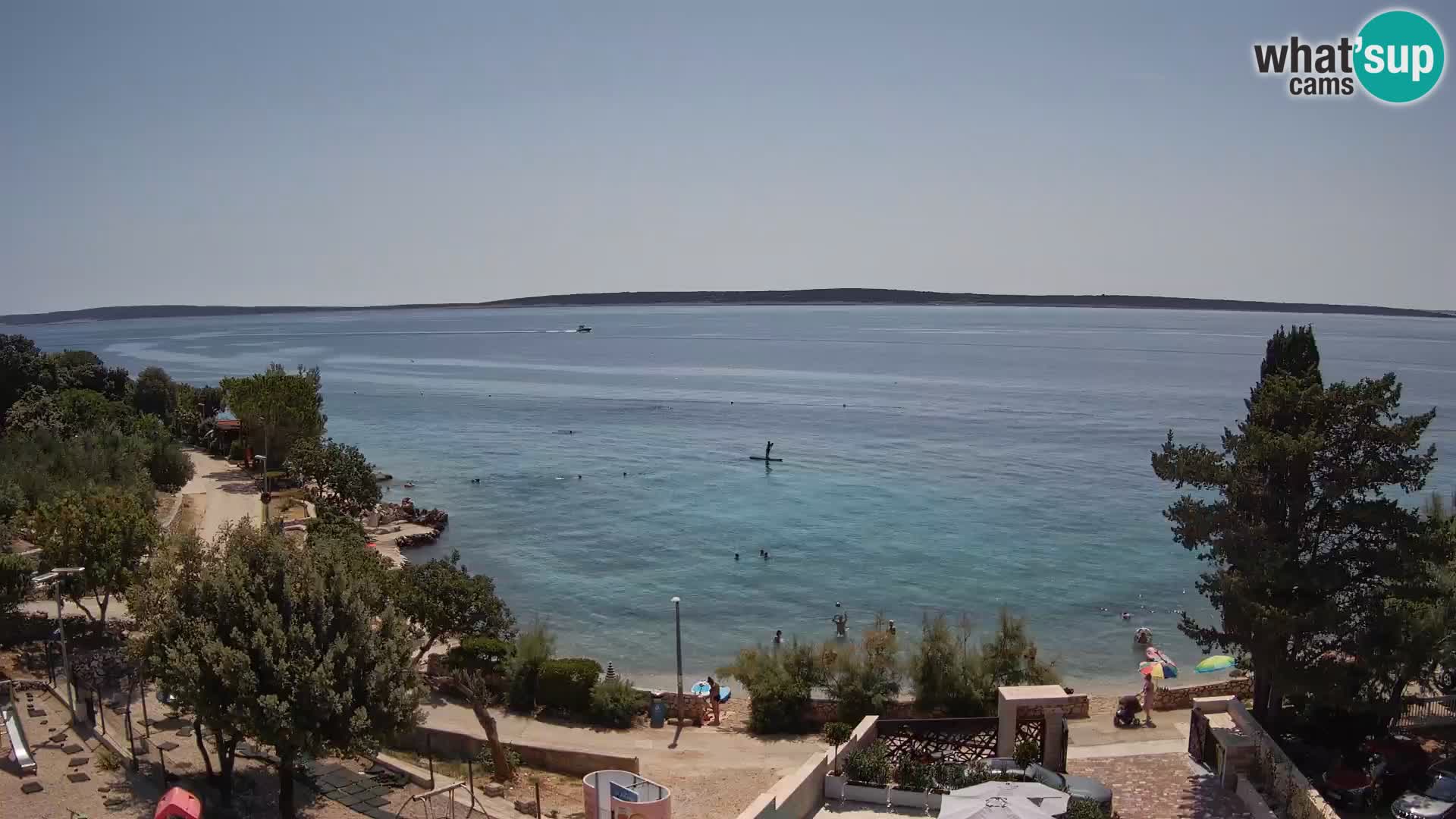 Web kamera Plaža Male Mandre – Pogled uživo s otoka Paga