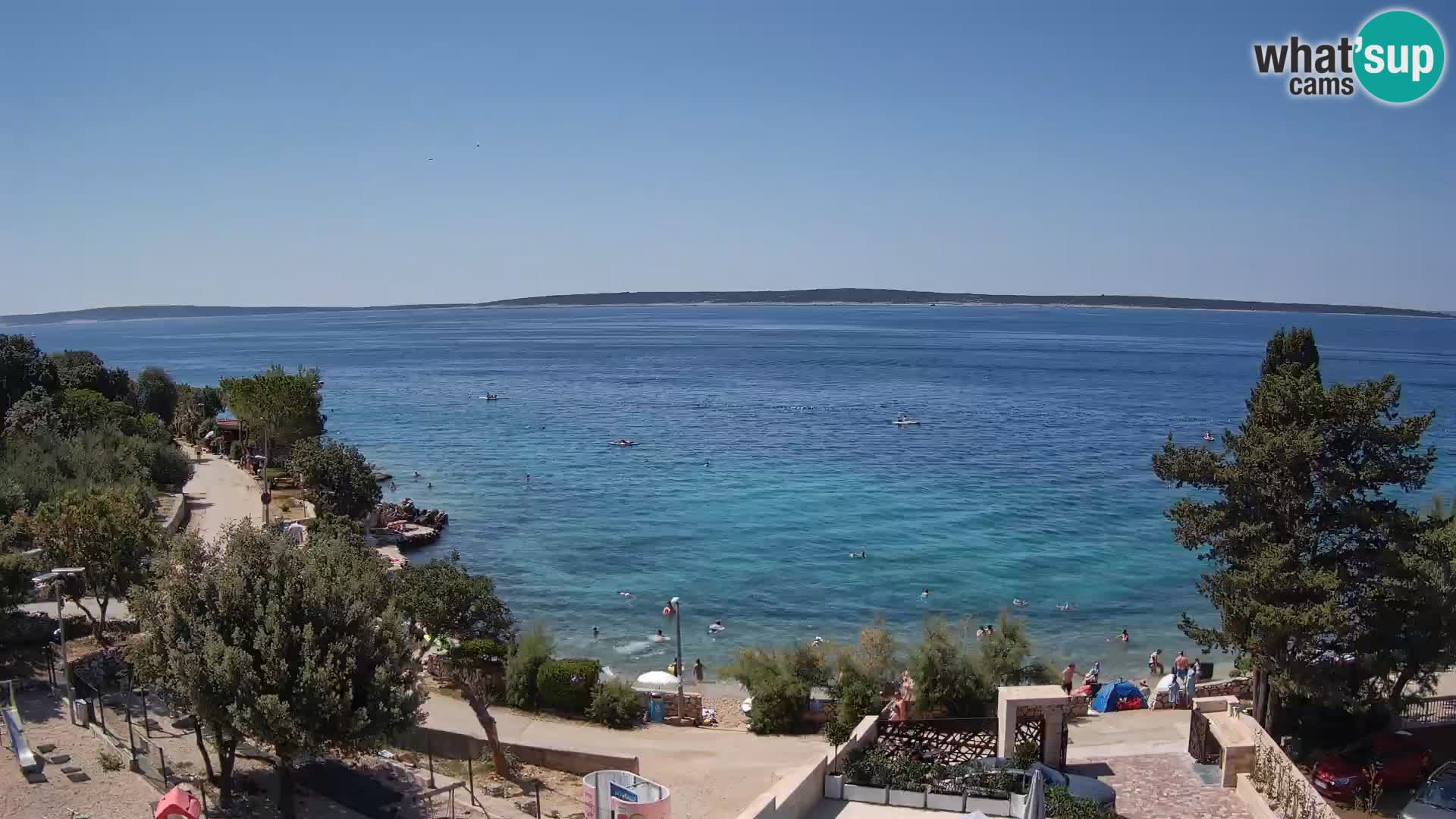 Webcam Plage Male Mandre – Vue en direct depuis l’île de Pag