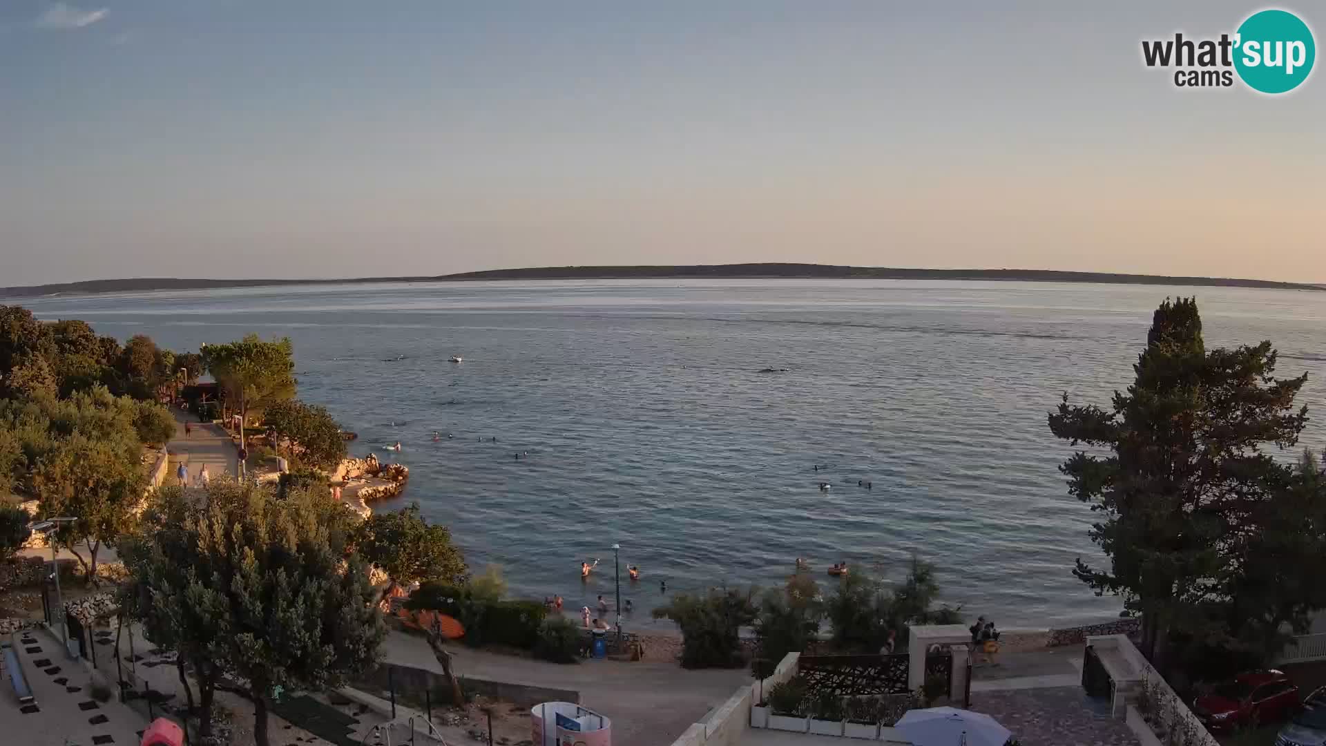 Web kamera Plaža Male Mandre – Pogled uživo s otoka Paga