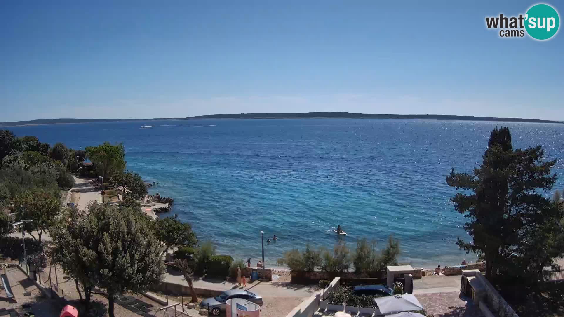 Web kamera Plaža Male Mandre – Pogled uživo s otoka Paga