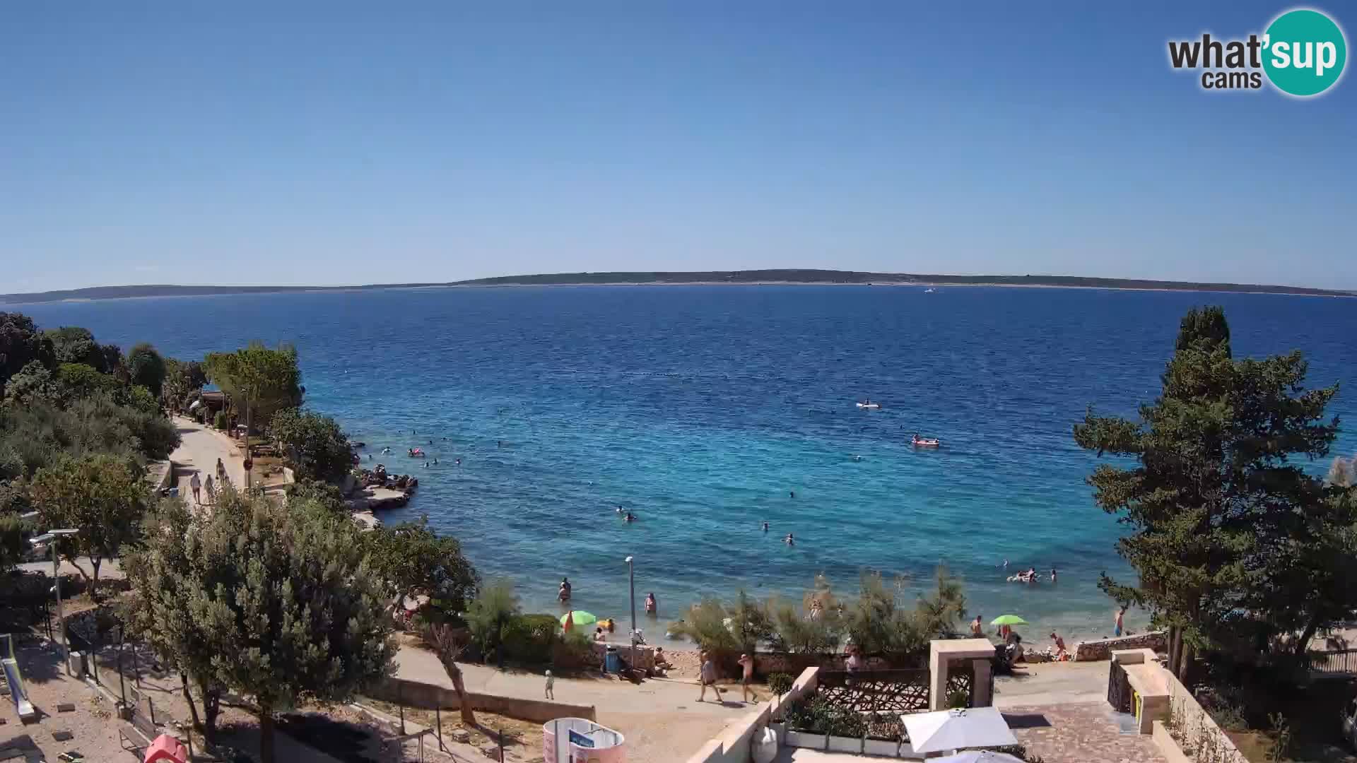Web kamera Plaža Male Mandre – Pogled uživo s otoka Paga