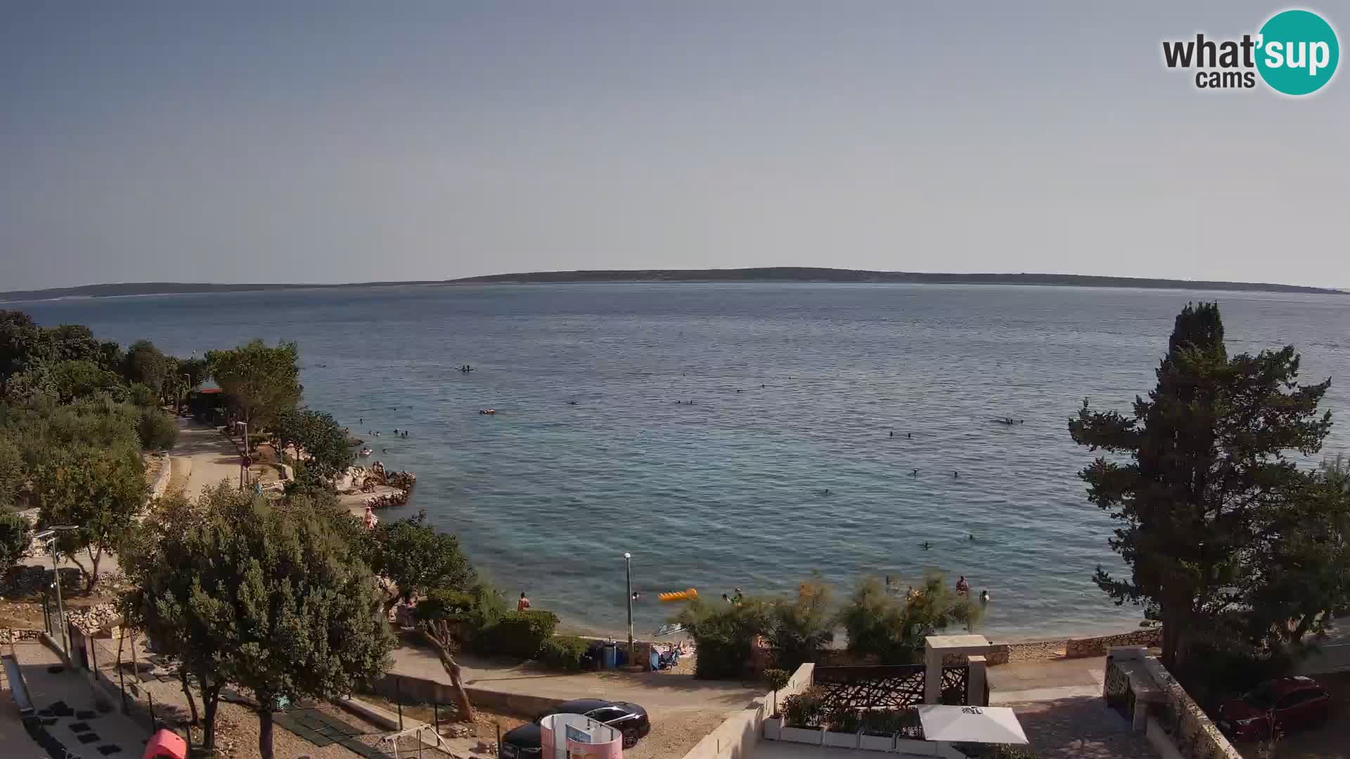 Spletna kamera Plaža Male Mandre – Pogled v živo z otoka Pag