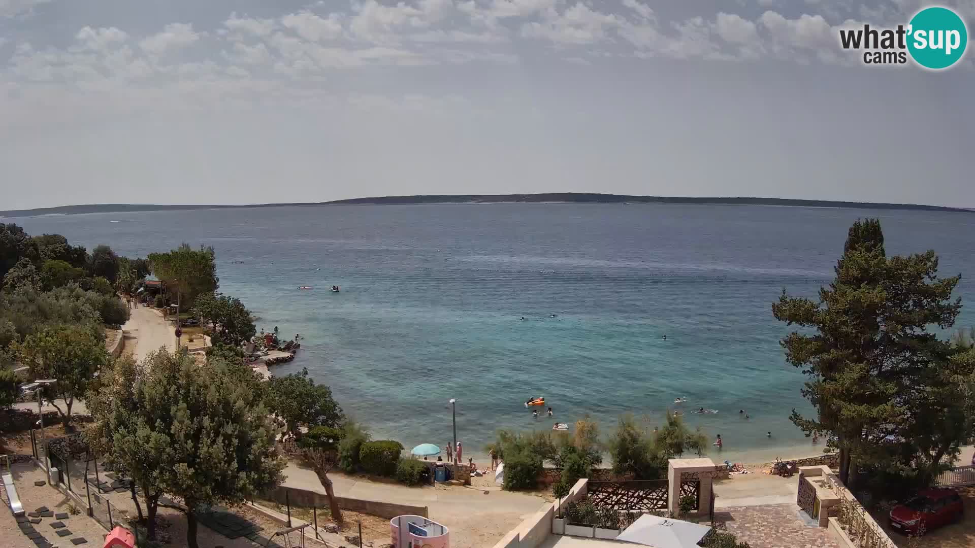 Webcam Plage Male Mandre – Vue en direct depuis l’île de Pag