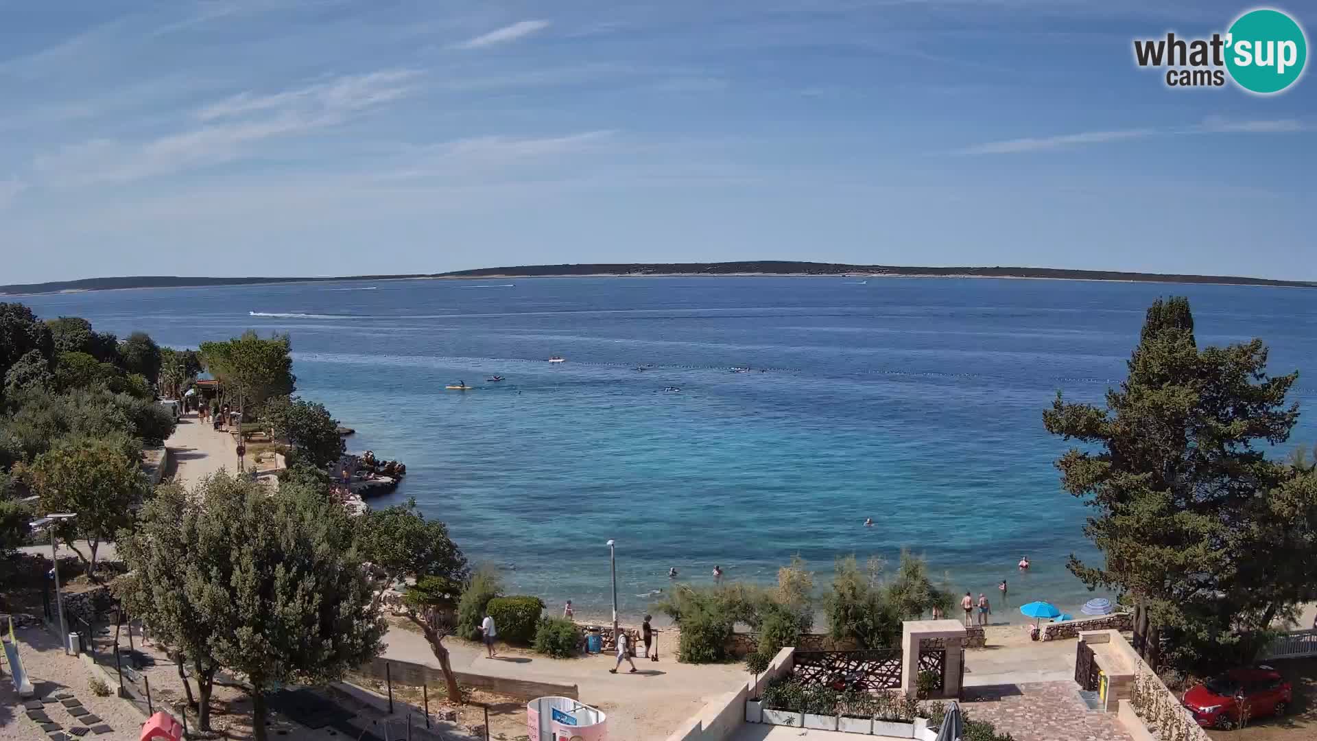 Webcam Plage Male Mandre – Vue en direct depuis l’île de Pag