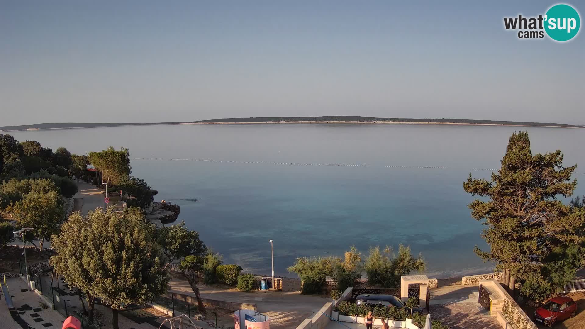 Web kamera Plaža Male Mandre – Pogled uživo s otoka Paga