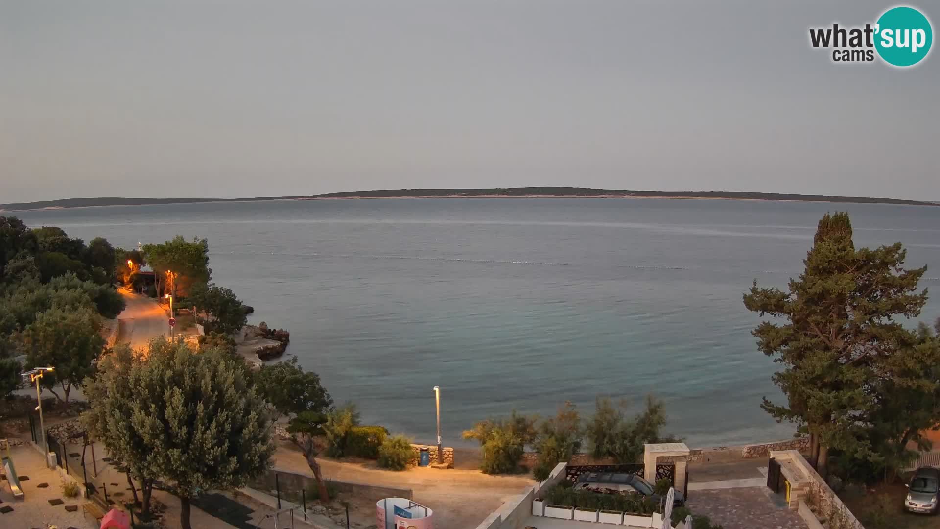 Web kamera Plaža Male Mandre – Pogled uživo s otoka Paga