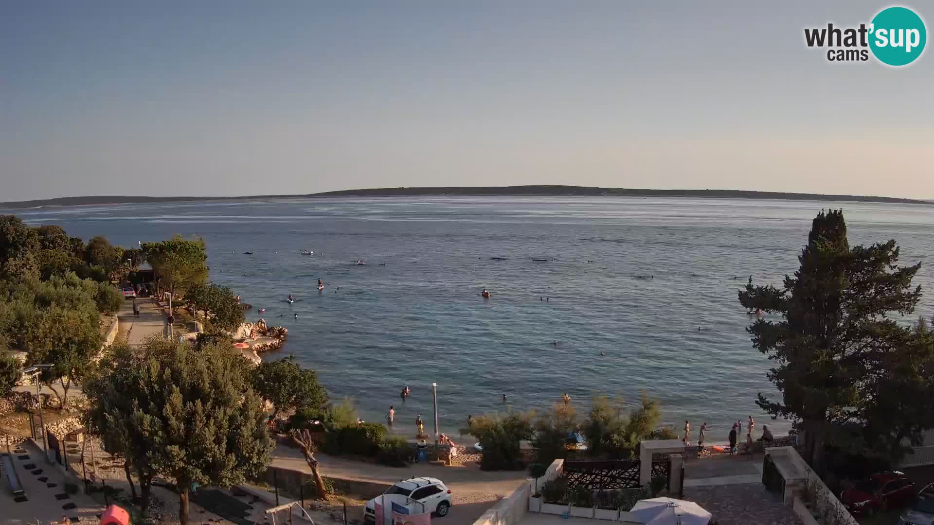 Web kamera Plaža Male Mandre – Pogled uživo s otoka Paga