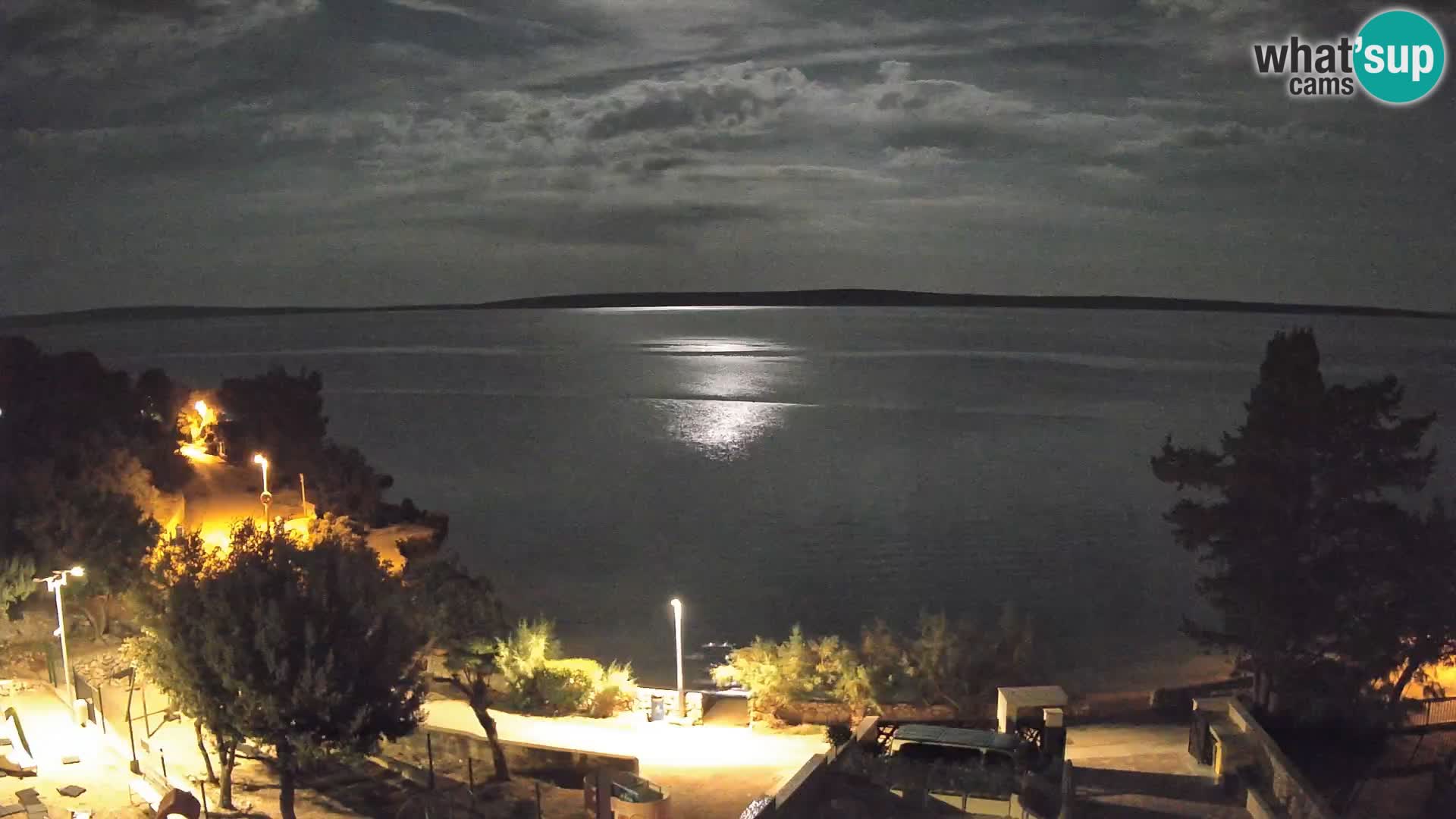 Webcam Plage Male Mandre – Vue en direct depuis l’île de Pag