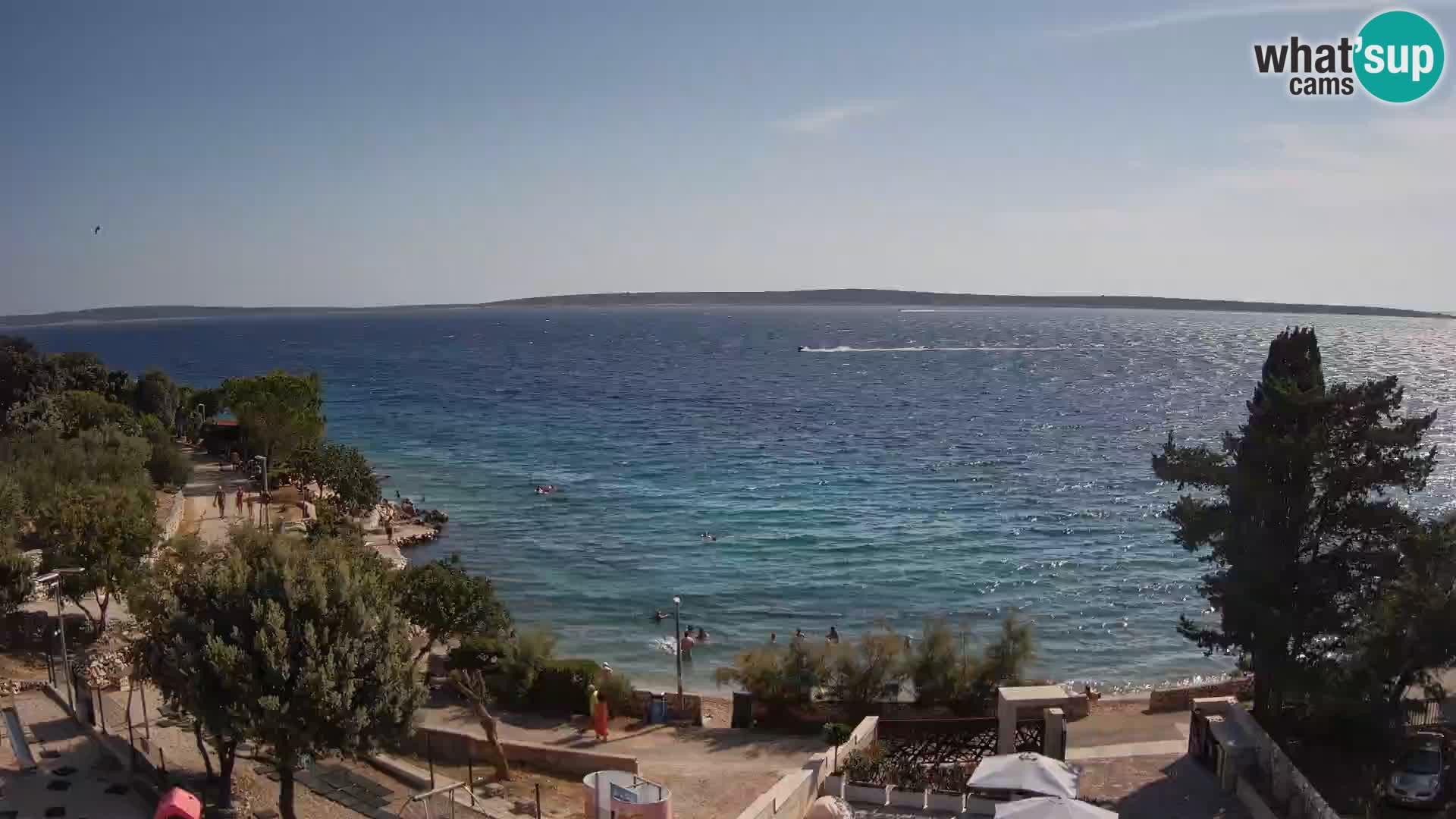 Webcam Plage Male Mandre – Vue en direct depuis l’île de Pag