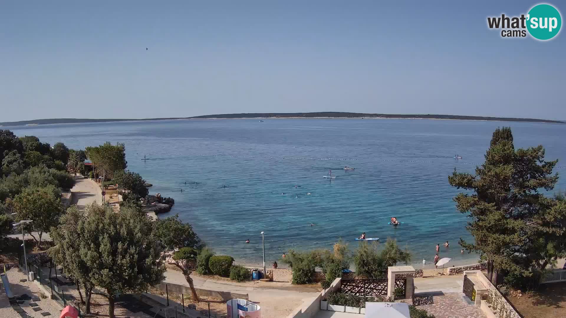 Web kamera Plaža Male Mandre – Pogled uživo s otoka Paga
