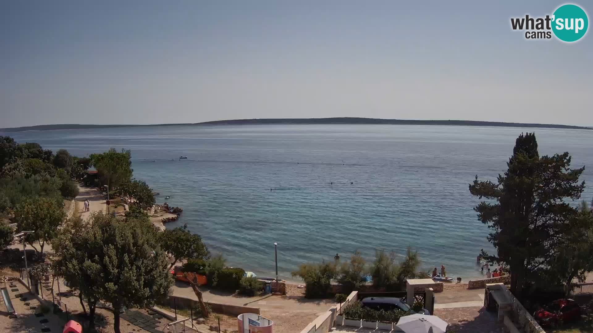 Web kamera Plaža Male Mandre – Pogled uživo s otoka Paga