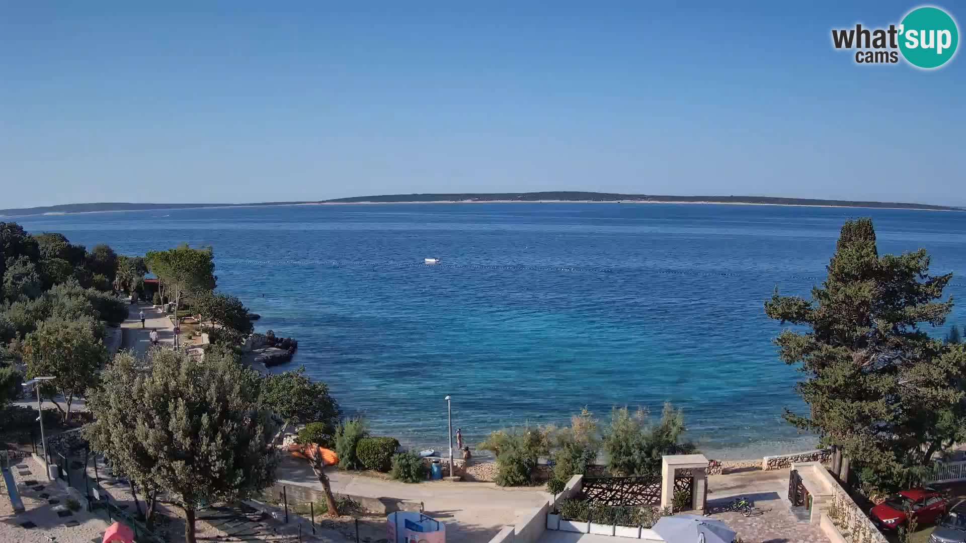 Webcam Plage Male Mandre – Vue en direct depuis l’île de Pag