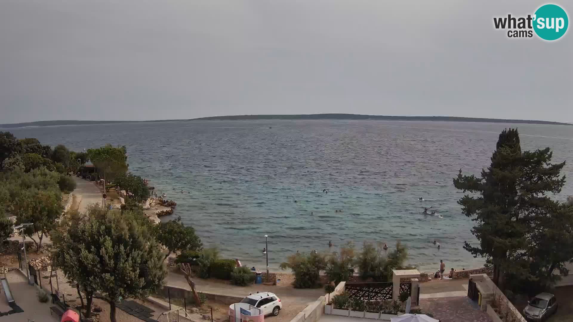 Web kamera Plaža Male Mandre – Pogled uživo s otoka Paga