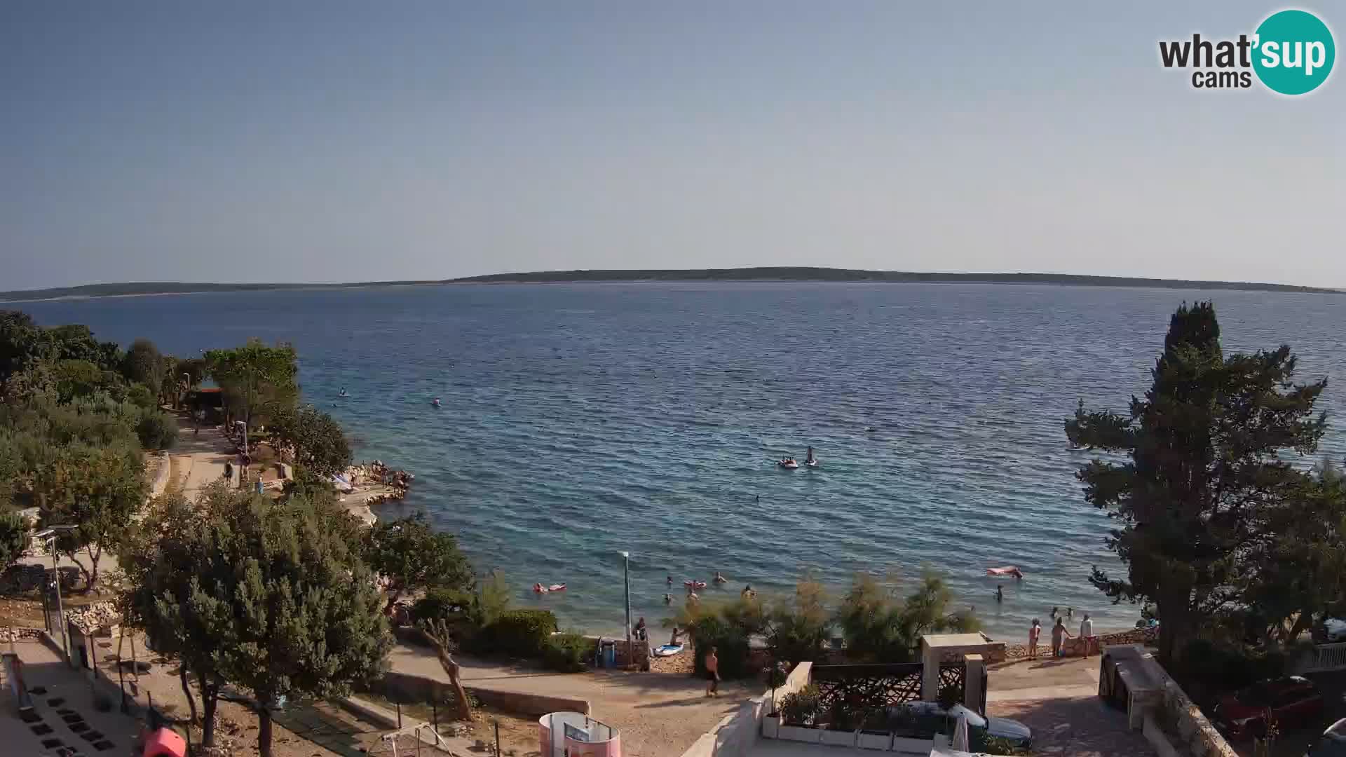 Webcam Plage Male Mandre – Vue en direct depuis l’île de Pag