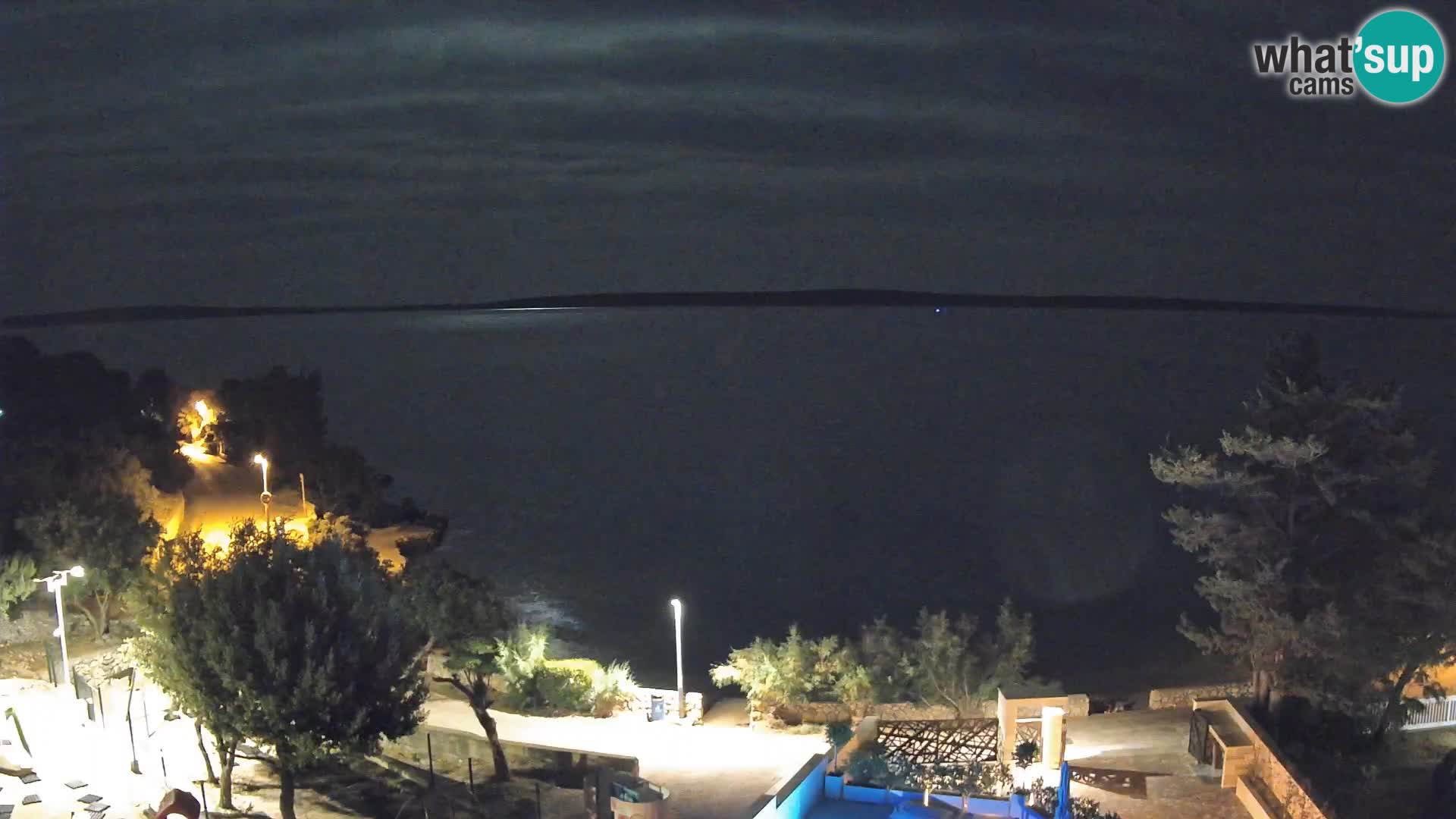Webcam Plage Male Mandre – Vue en direct depuis l’île de Pag