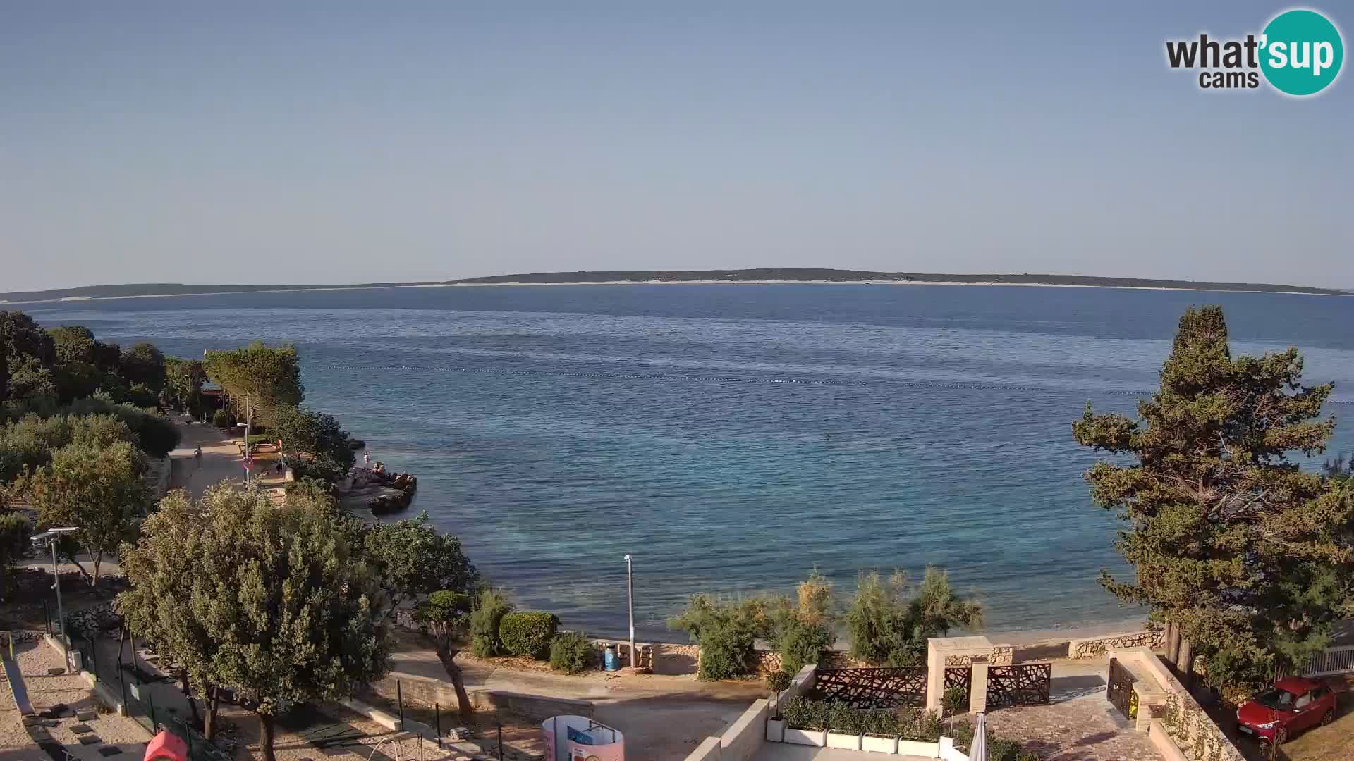 Webcam Plage Male Mandre – Vue en direct depuis l’île de Pag