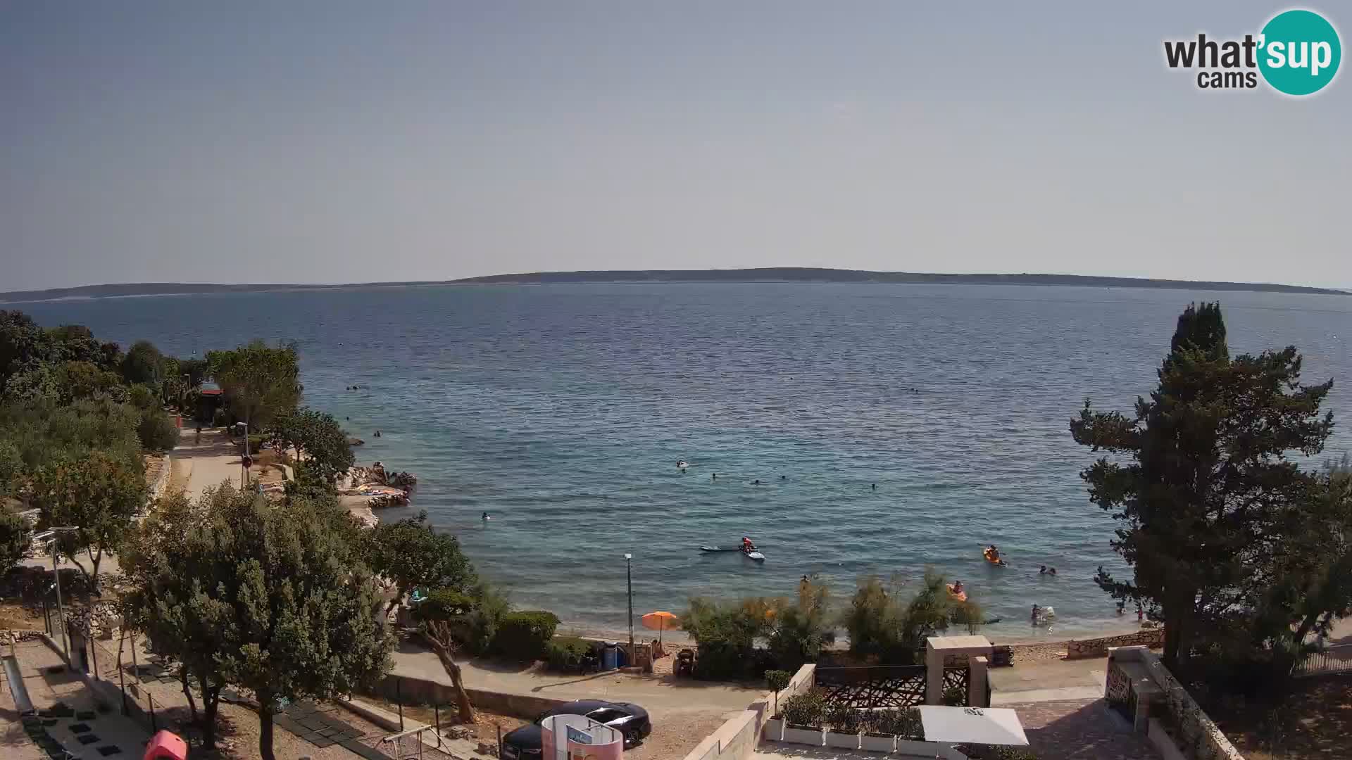 Spletna kamera Plaža Male Mandre – Pogled v živo z otoka Pag