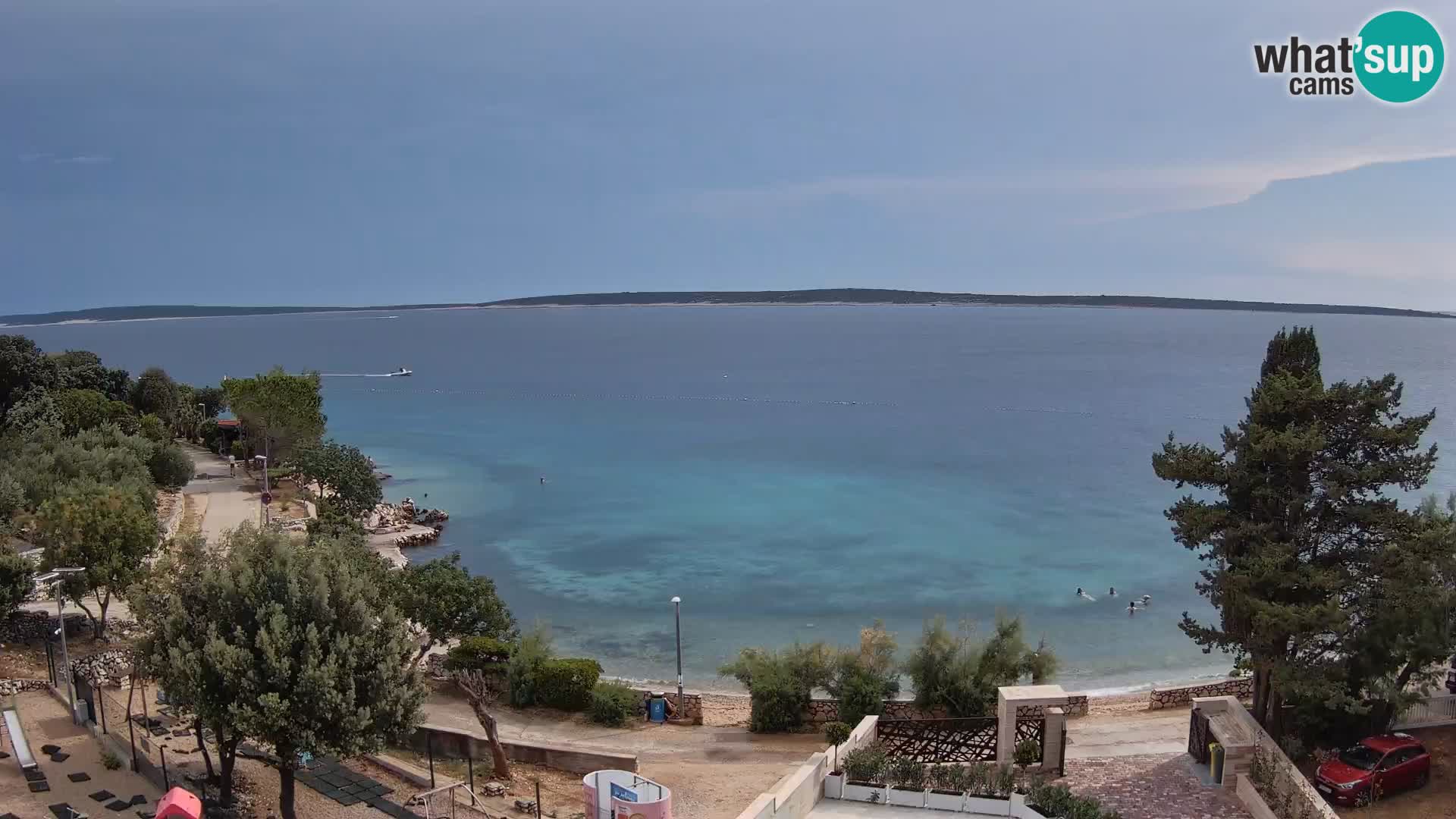Webcam Plage Male Mandre – Vue en direct depuis l’île de Pag