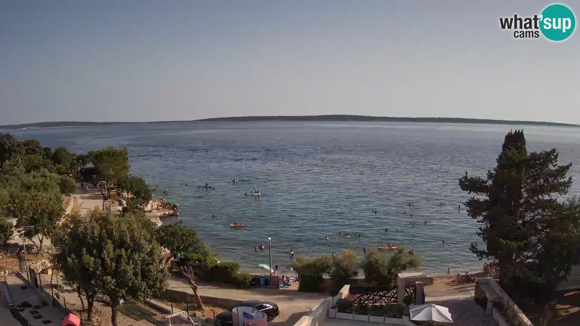 Web kamera Plaža Male Mandre – Pogled uživo s otoka Paga