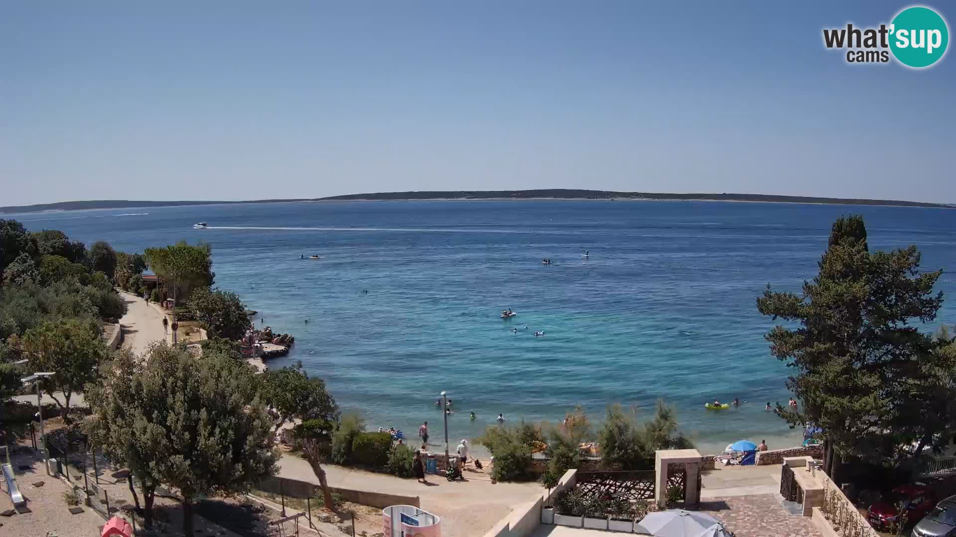 Webcam Plage Male Mandre – Vue en direct depuis l’île de Pag