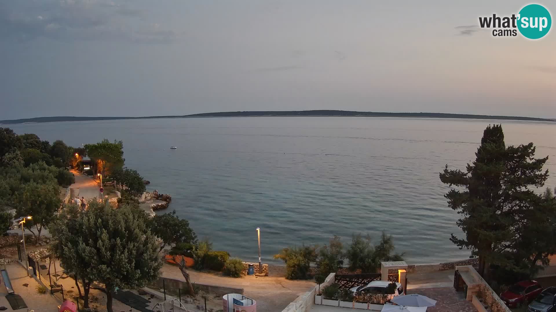 Webcam Plage Male Mandre – Vue en direct depuis l’île de Pag