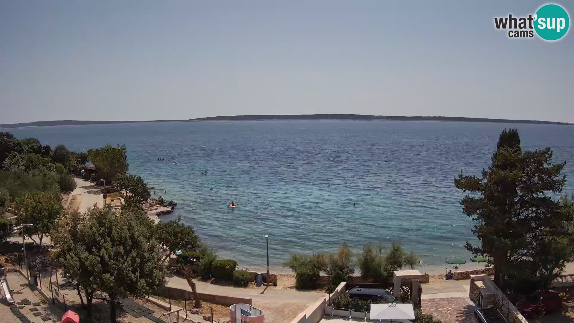 Webcam Plage Male Mandre – Vue en direct depuis l’île de Pag