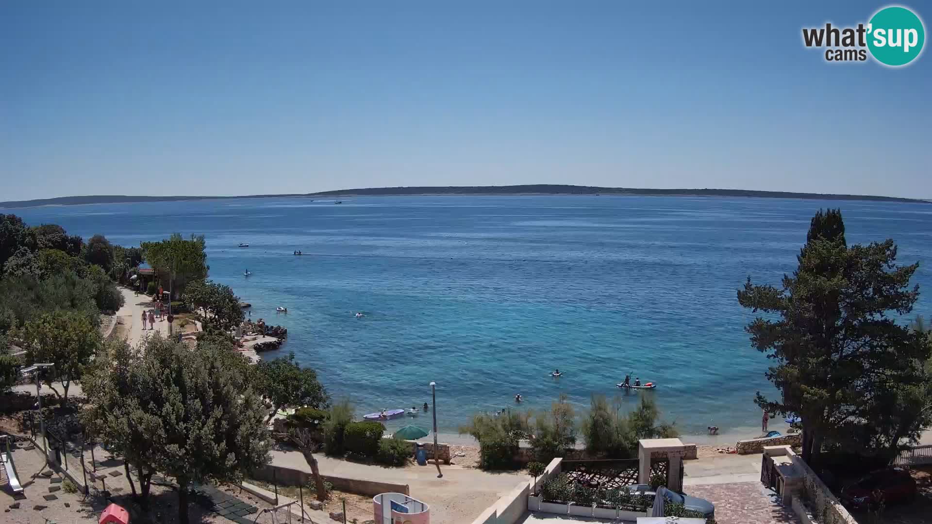 Web kamera Plaža Male Mandre – Pogled uživo s otoka Paga