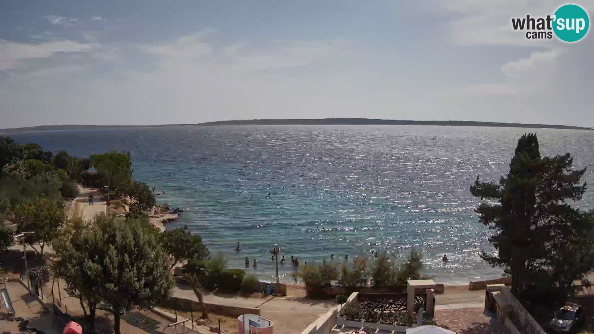 Web kamera Plaža Male Mandre – Pogled uživo s otoka Paga