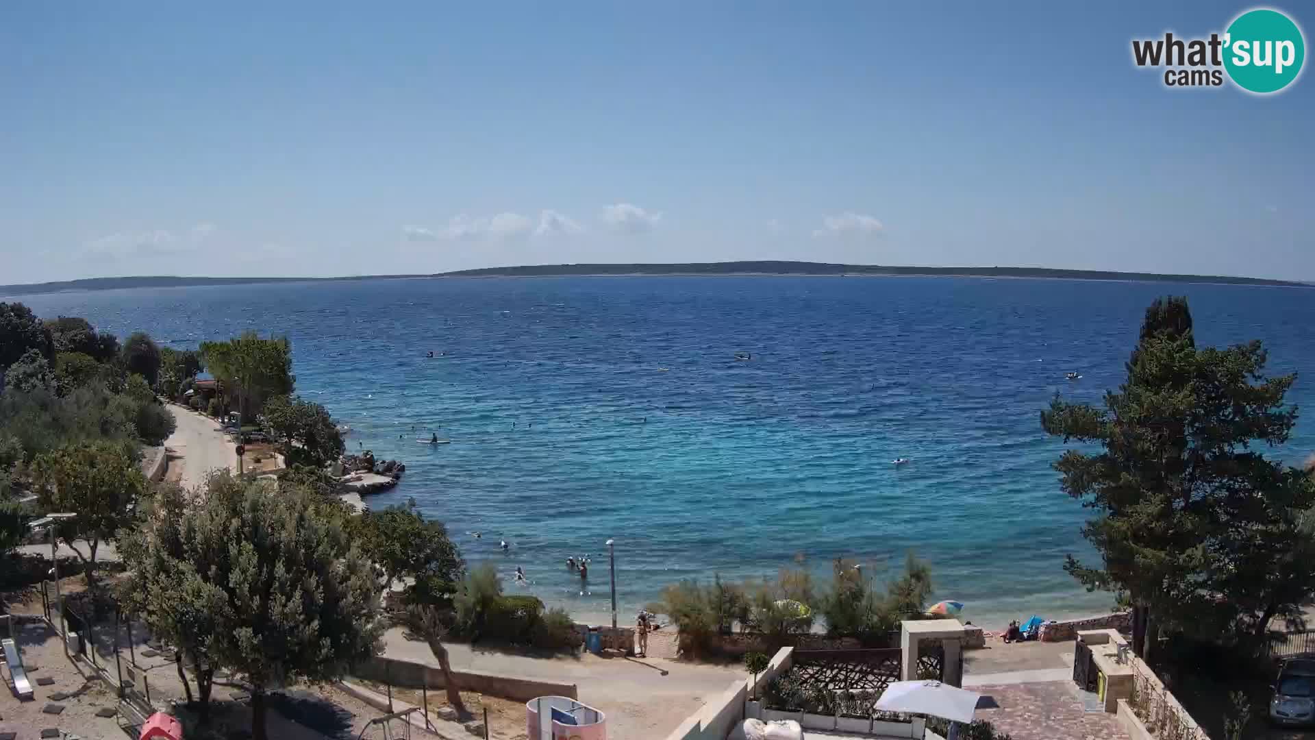 Webcam Plage Male Mandre – Vue en direct depuis l’île de Pag